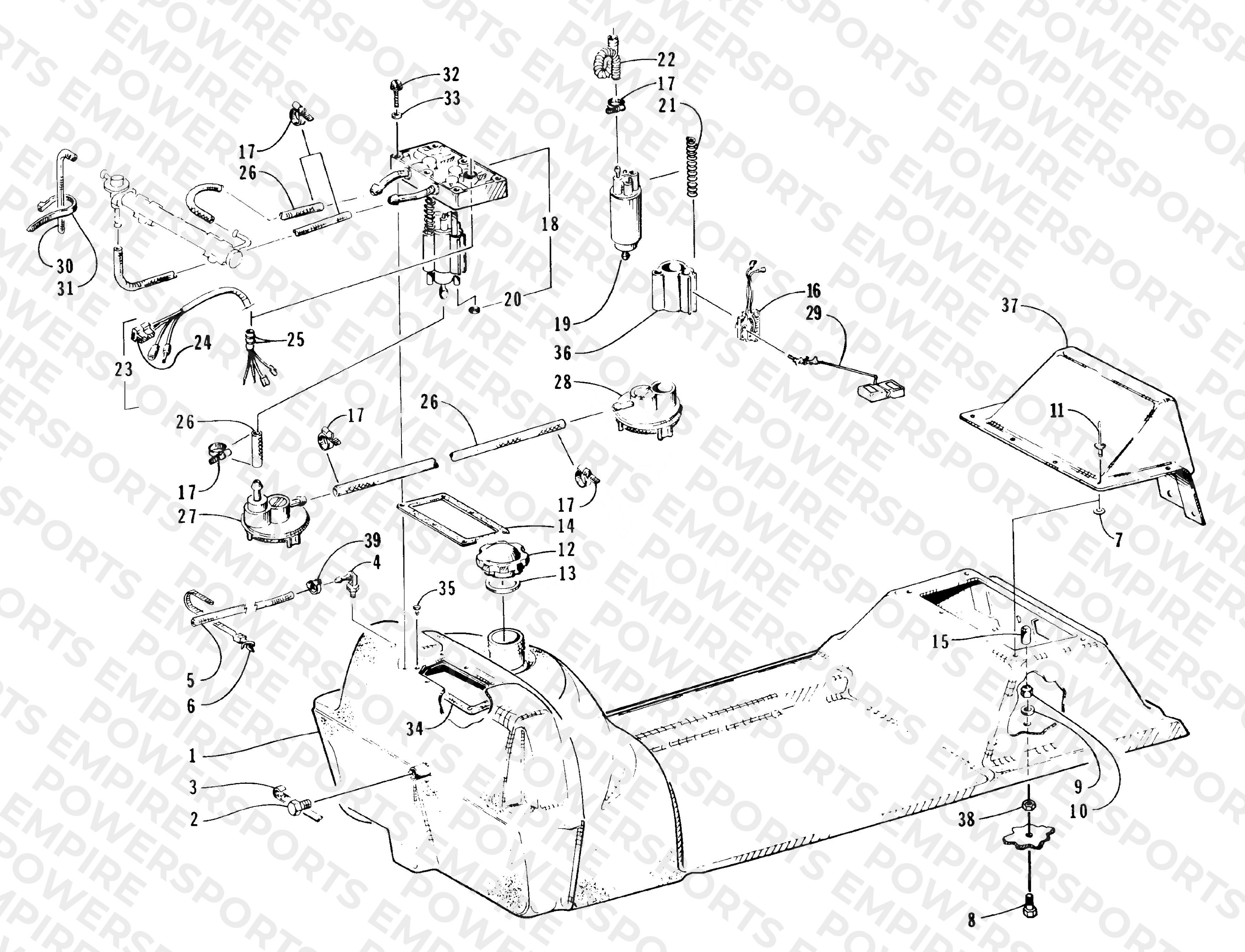 GAS TANK AND FUEL PUMP ASSEMBLY