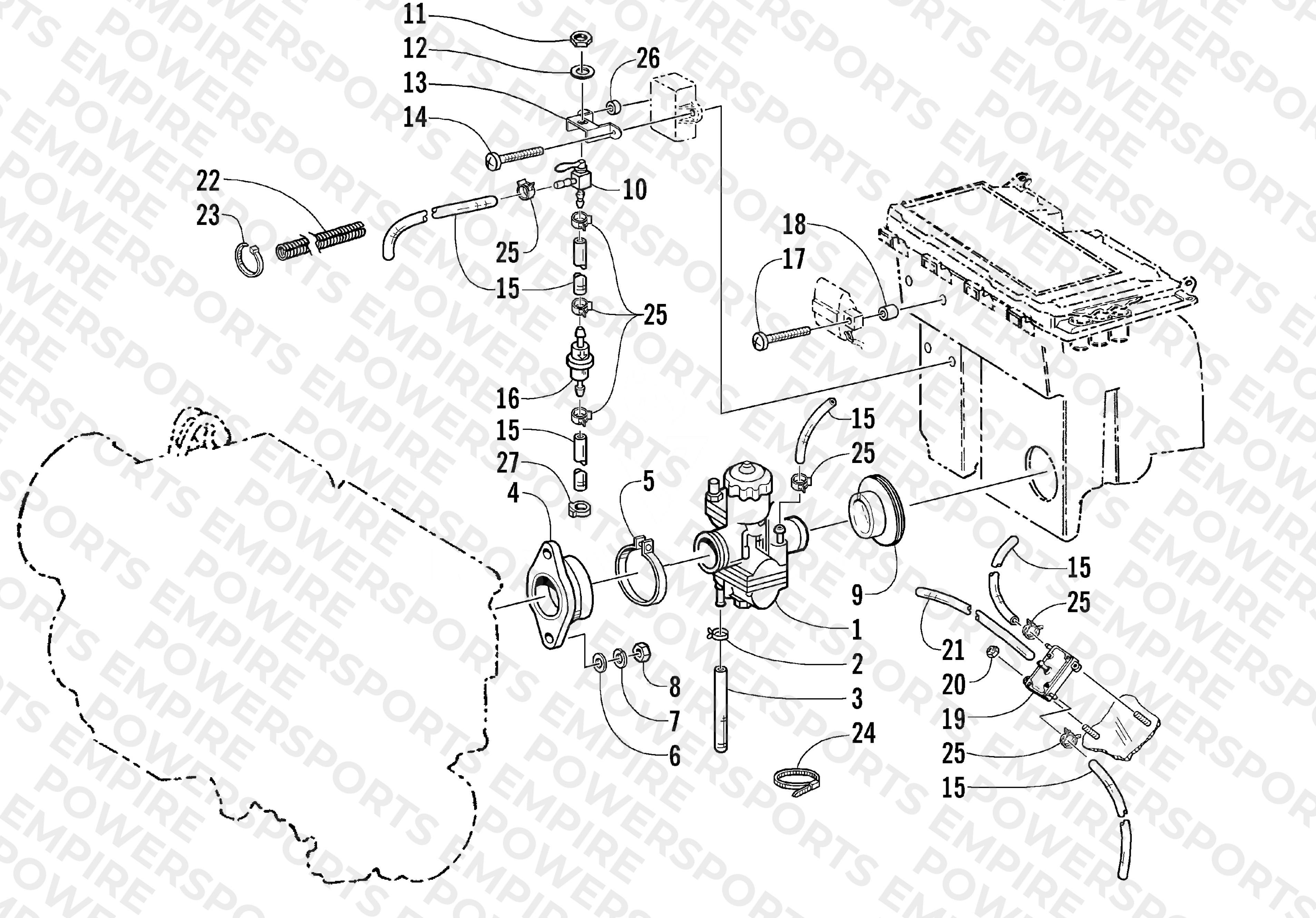 CARBURETOR AND FUEL PUMP ASSEMBLY