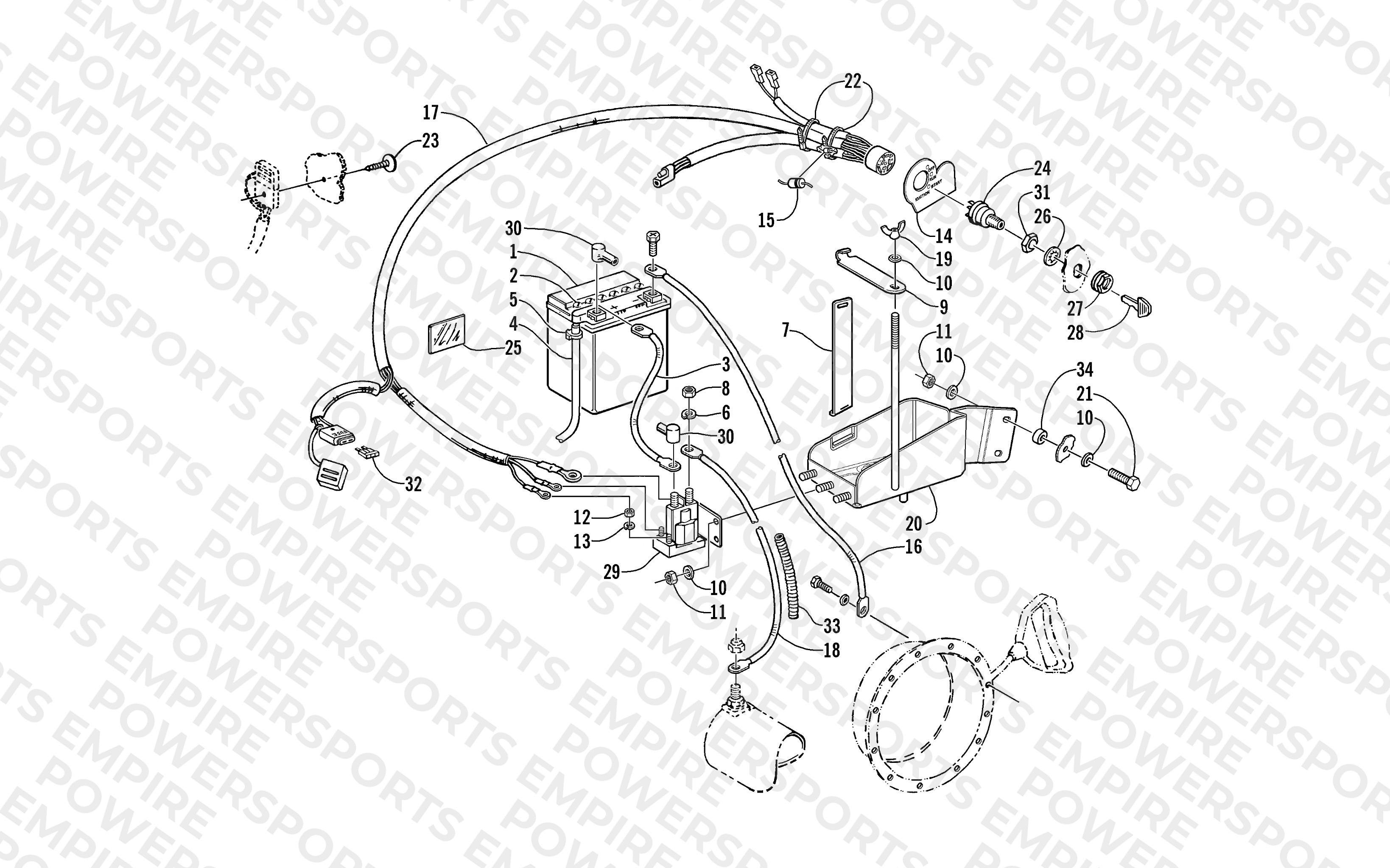 BATTERY, SOLENOID, AND CABLES