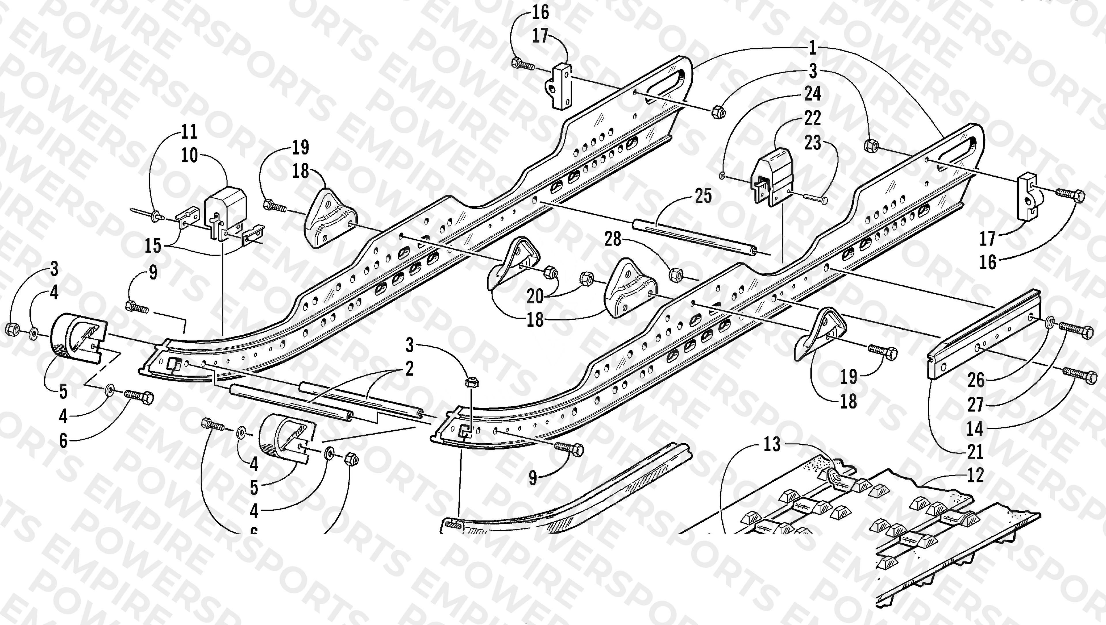 SLIDE RAIL AND TRACK ASSEMBLY