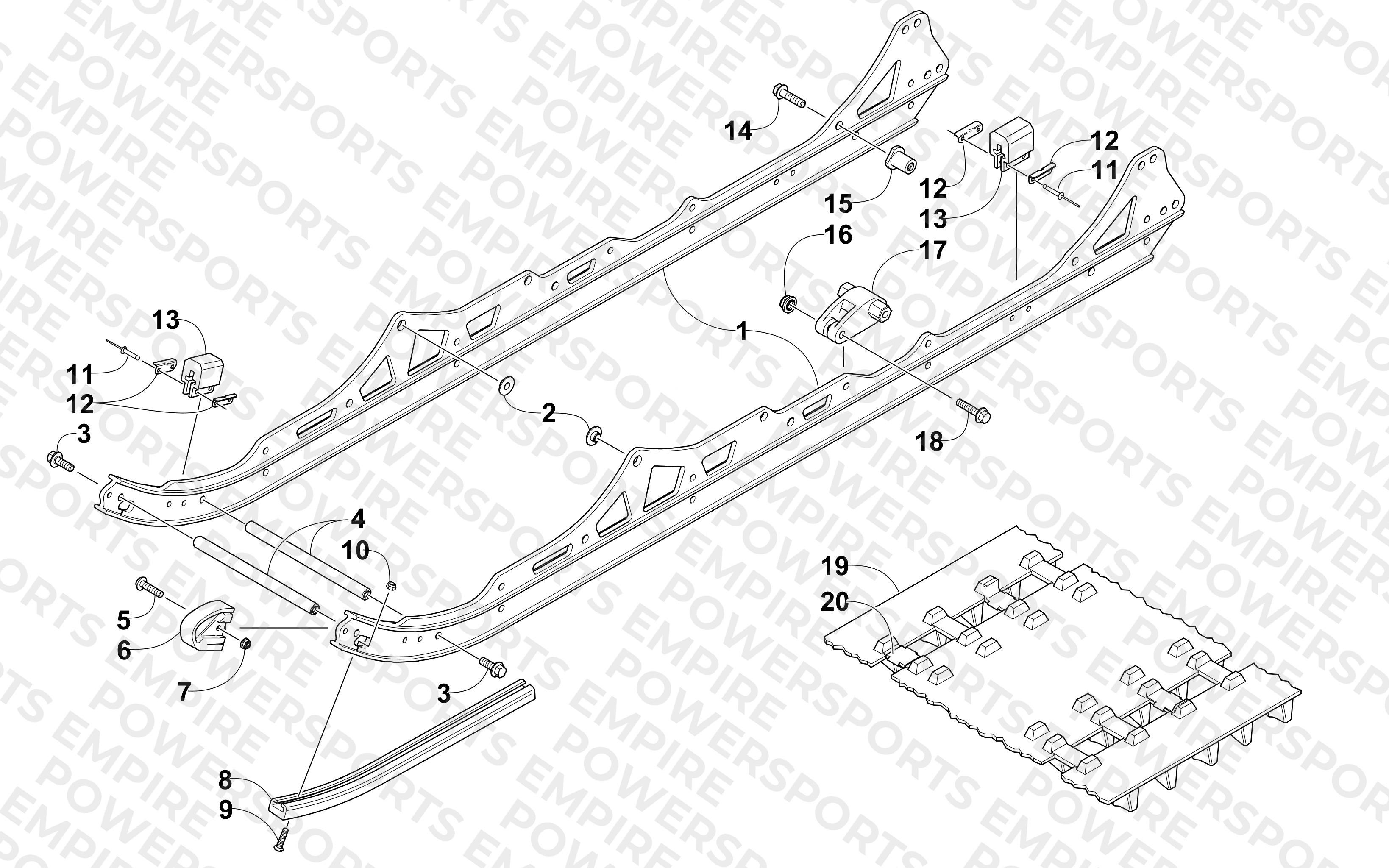 SLIDE RAIL AND TRACK ASSEMBLY