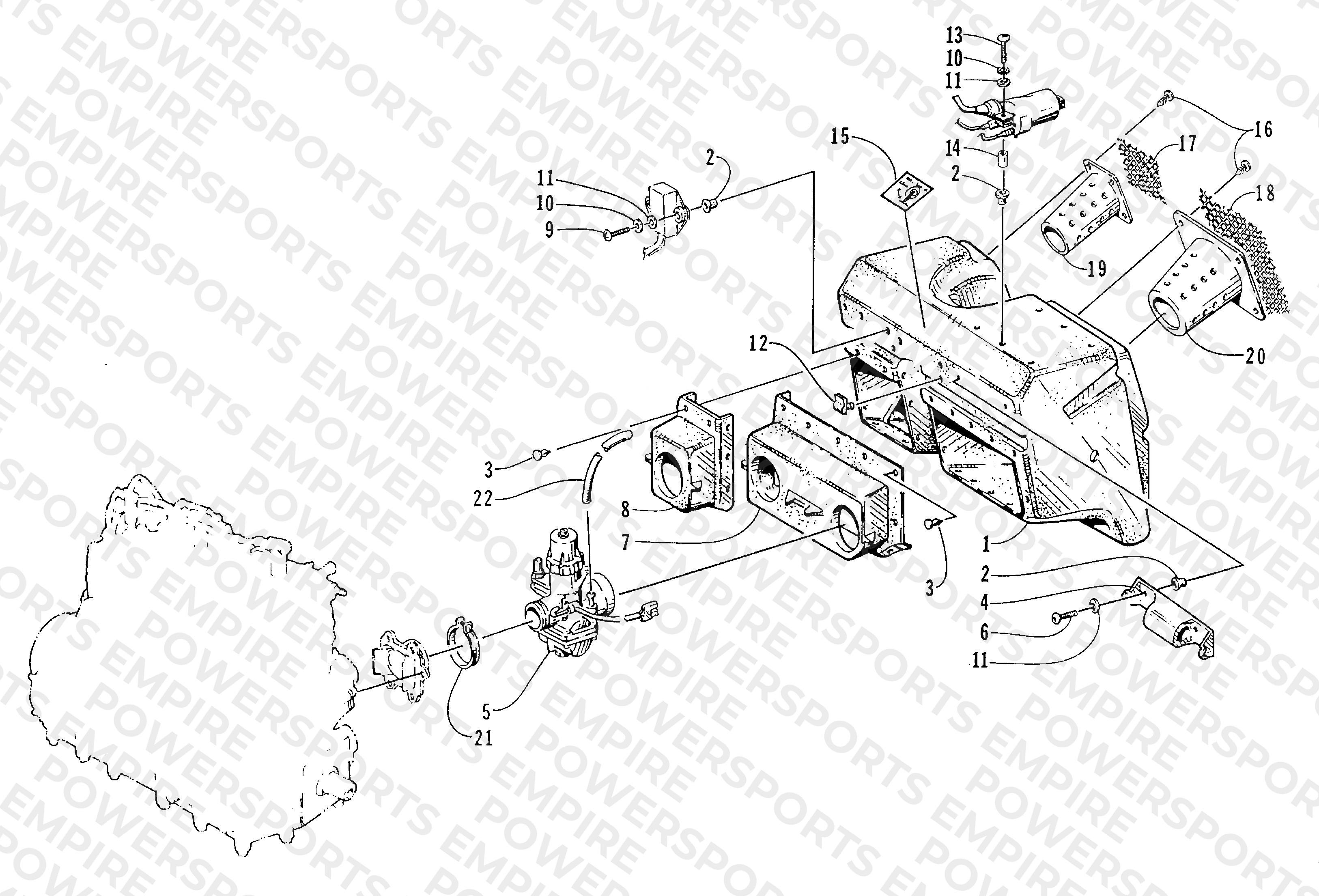 CARBURETOR AND AIR SILENCER ASSEMBLY