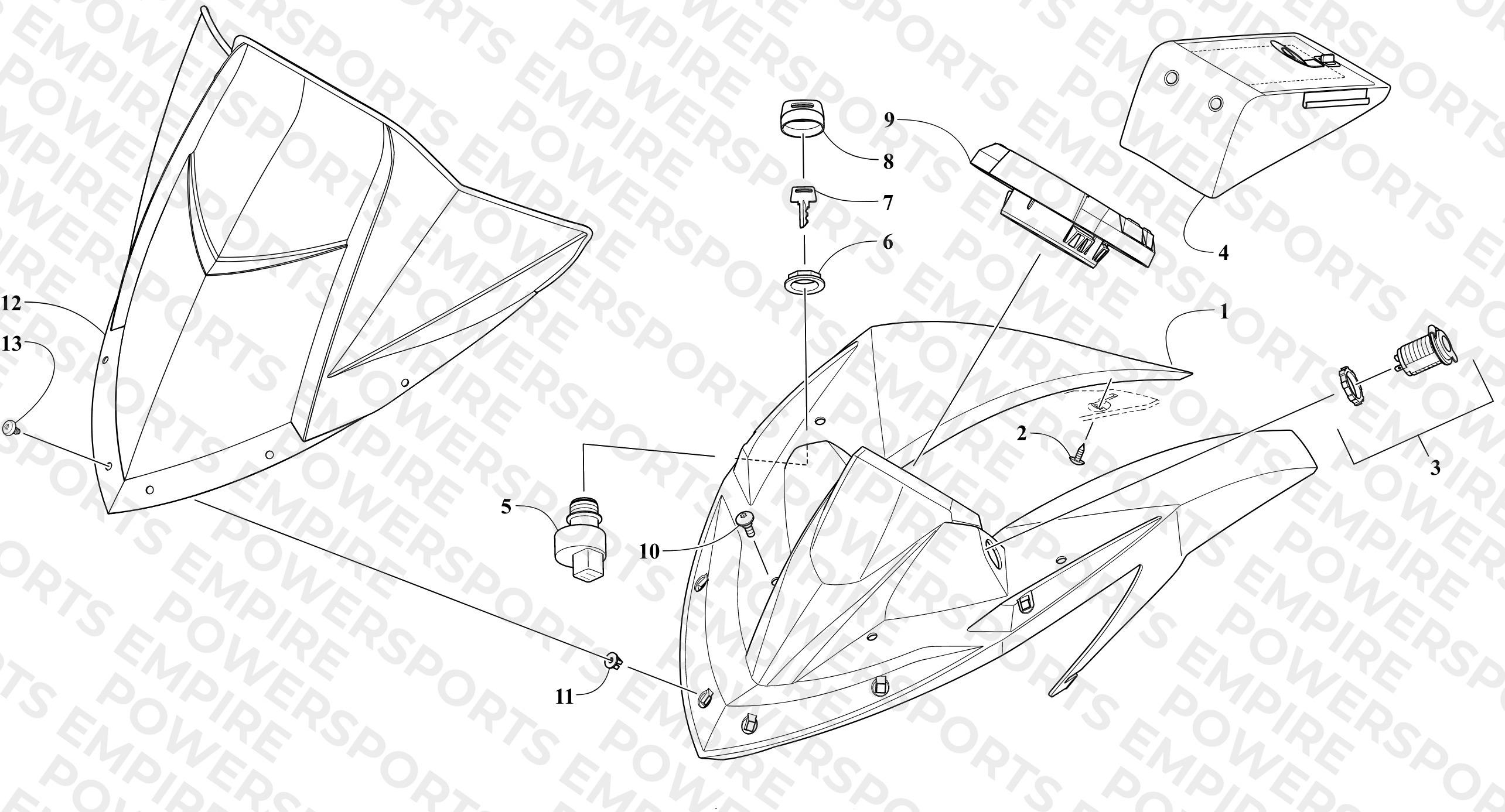 WINDSHIELD AND INSTRUMENTS ASSEMBLIES