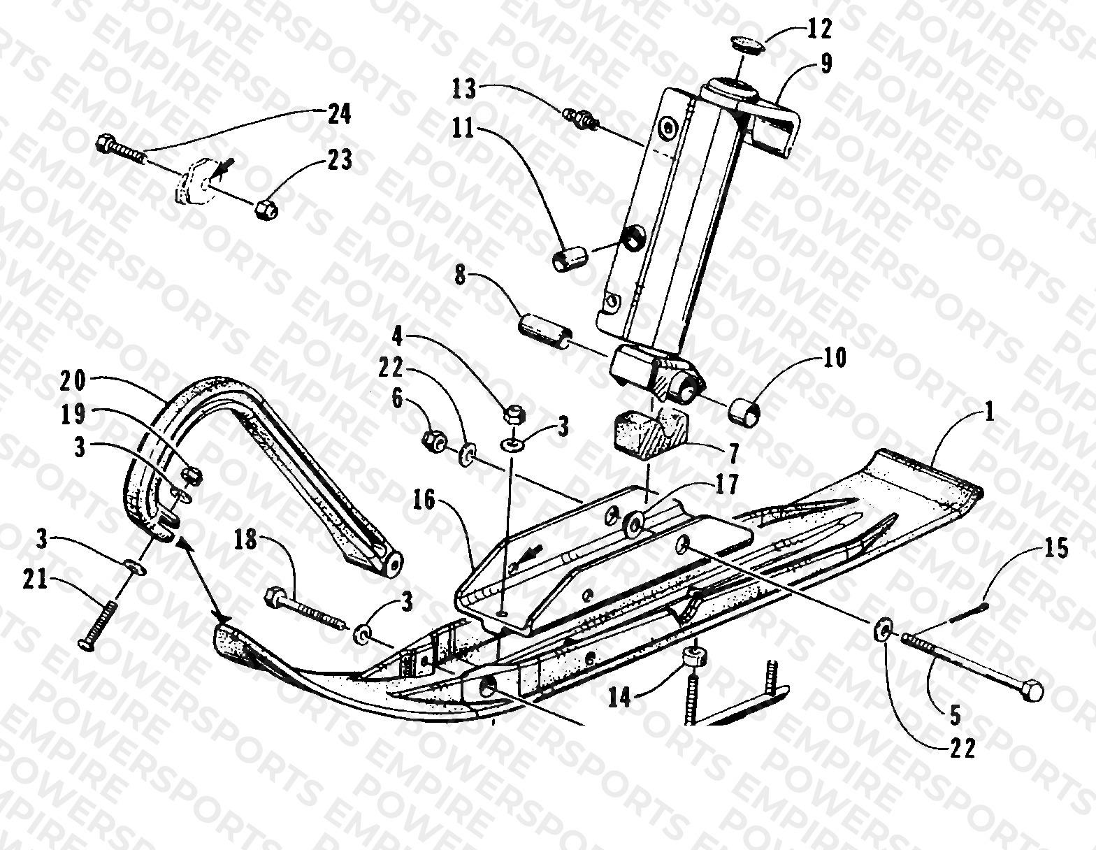 SKI AND SPINDLE ASSEMBLY