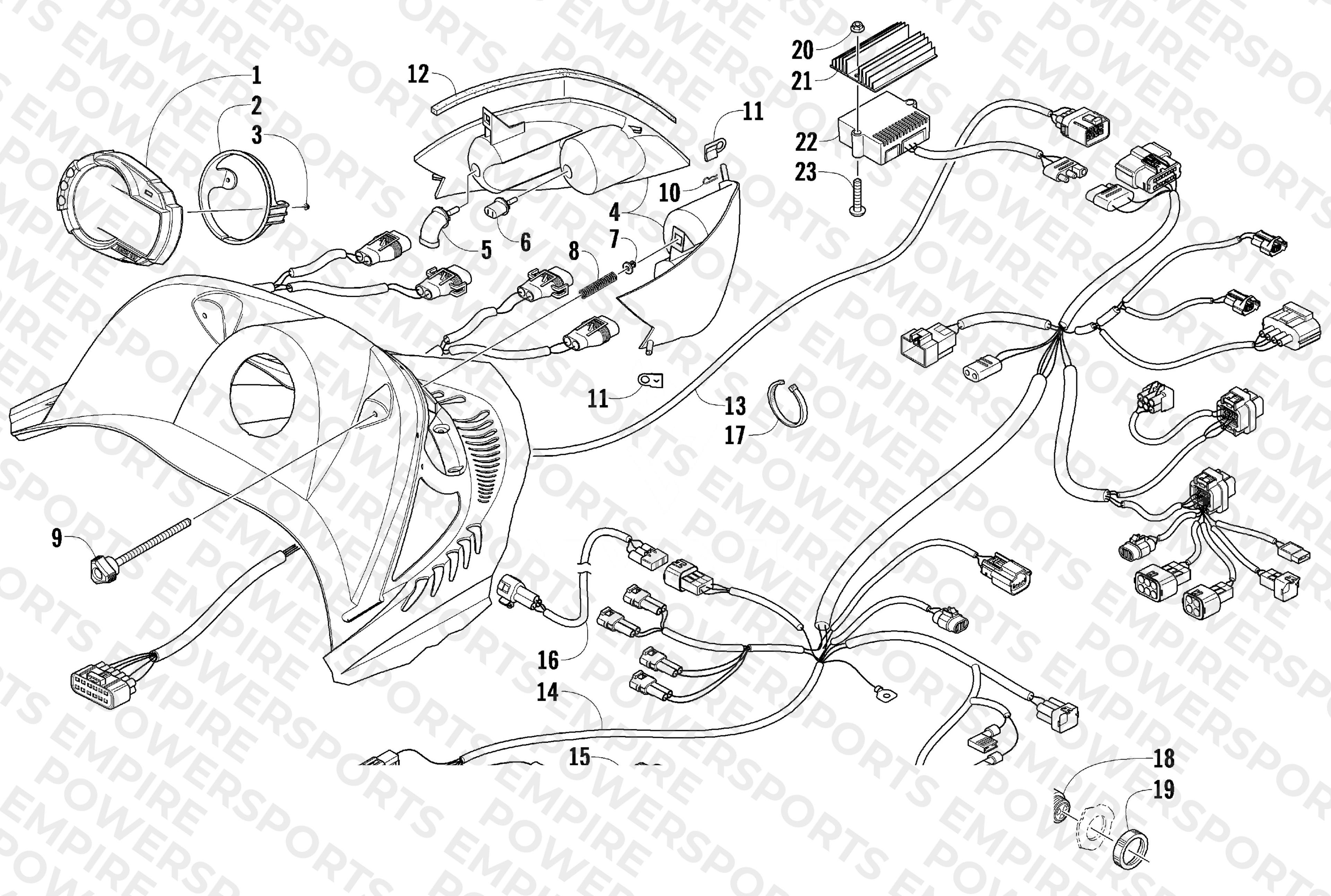 HEADLIGHT, INSTRUMENTS, AND WIRING ASSEMBLIES