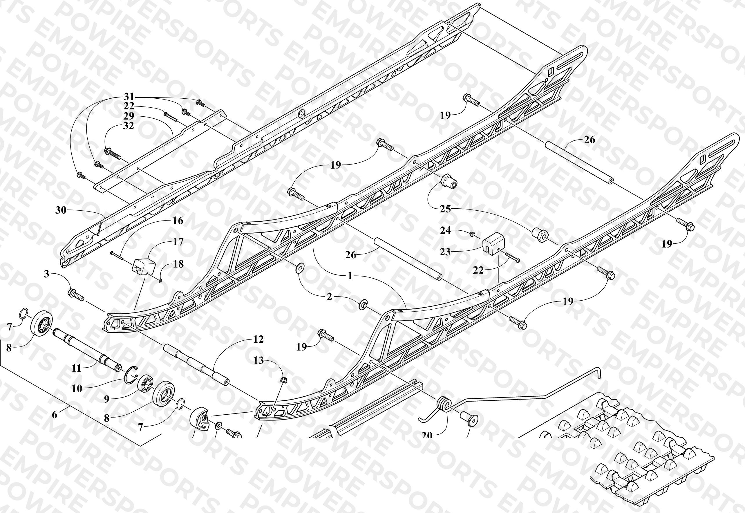 SLIDE RAIL AND TRACK ASSEMBLY