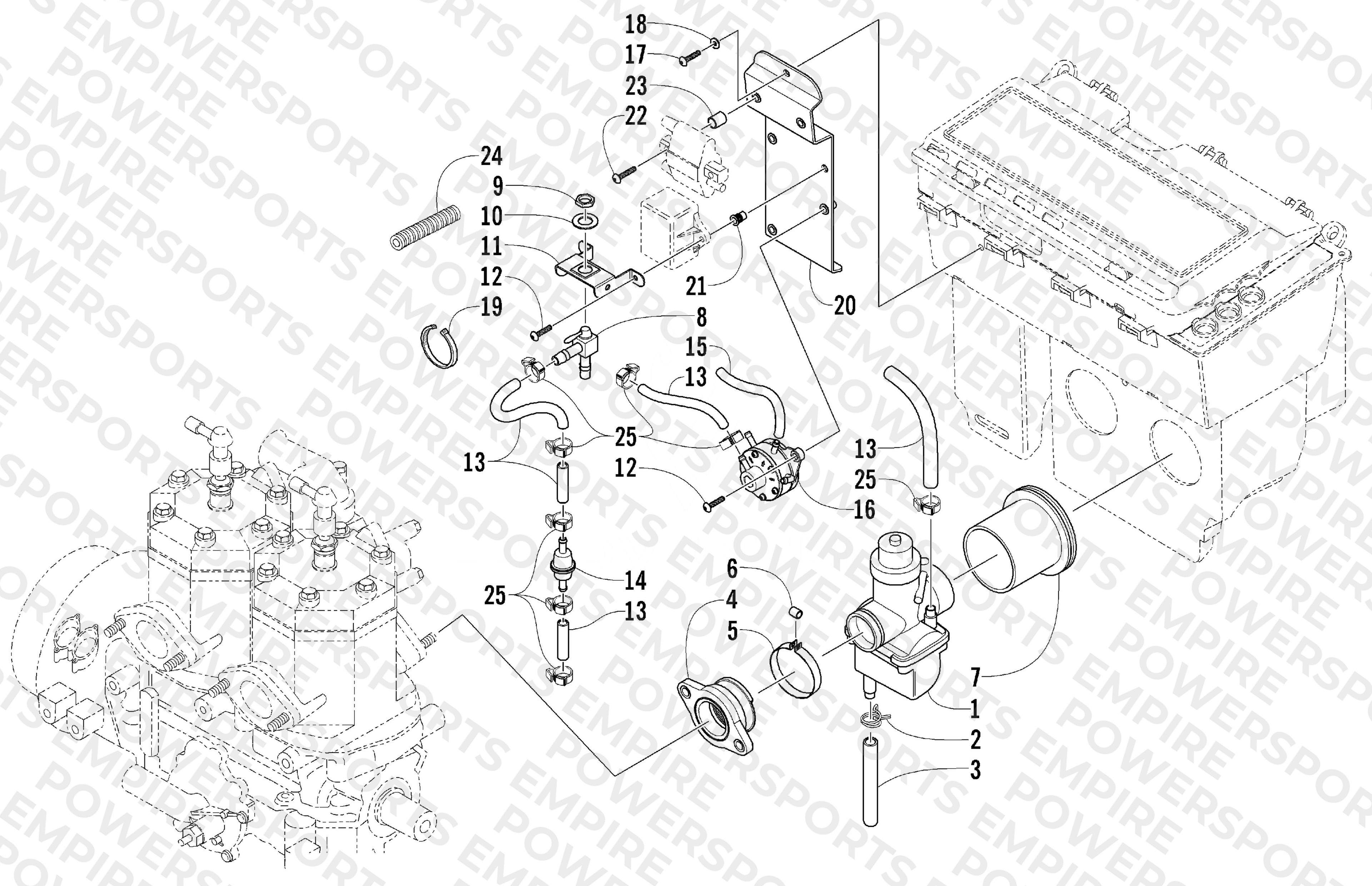 CARBURETOR AND FUEL PUMP ASSEMBLY