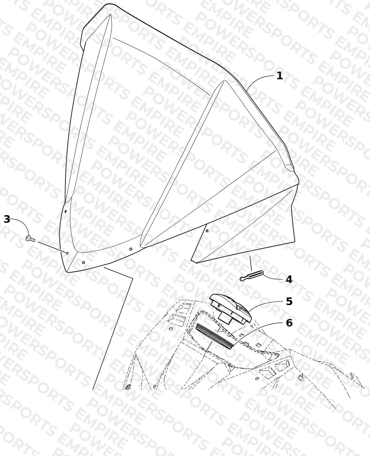 WINDSHIELD AND INSTRUMENTS ASSEMBLIES