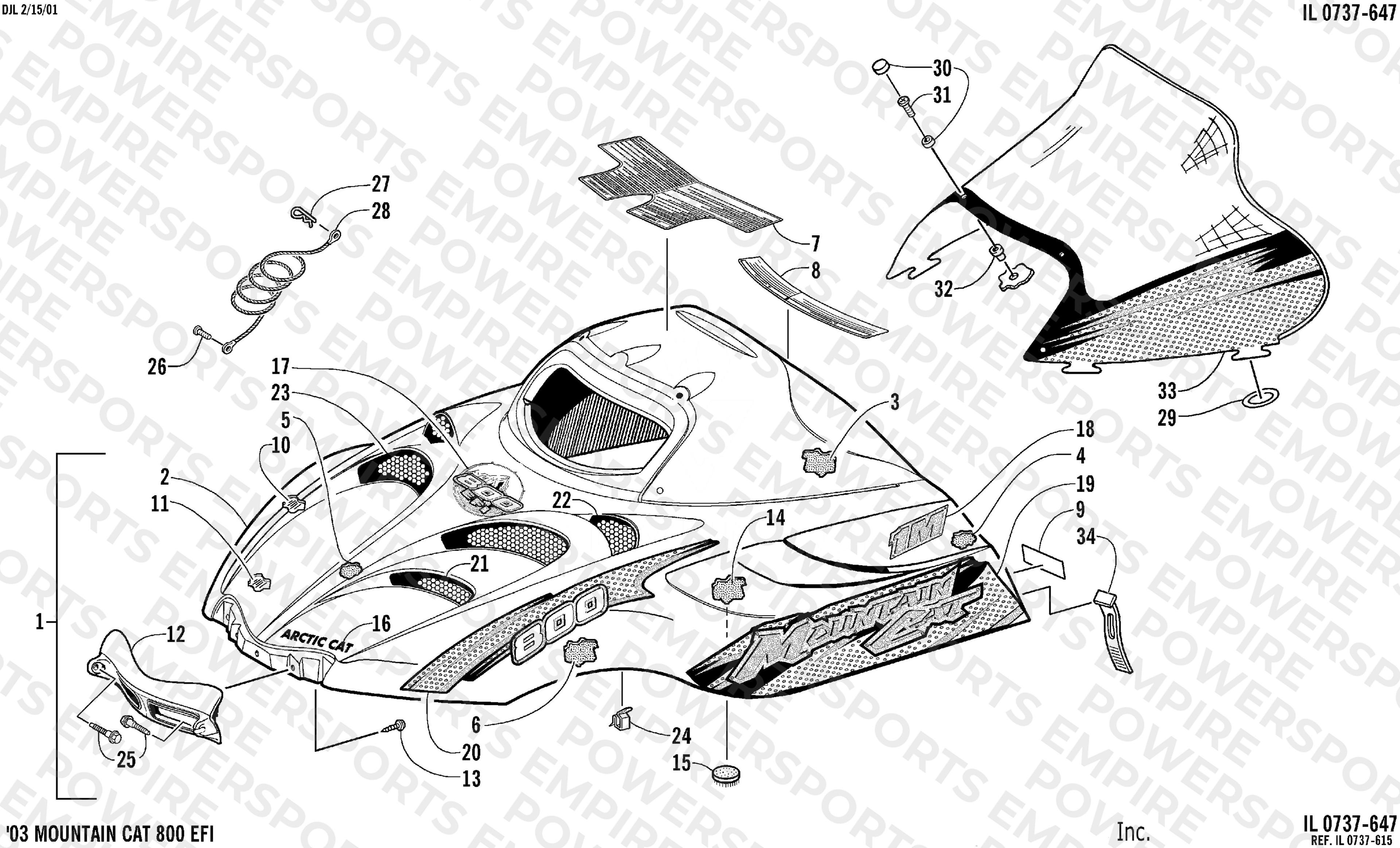 HOOD AND WINDSHIELD ASSEMBLY