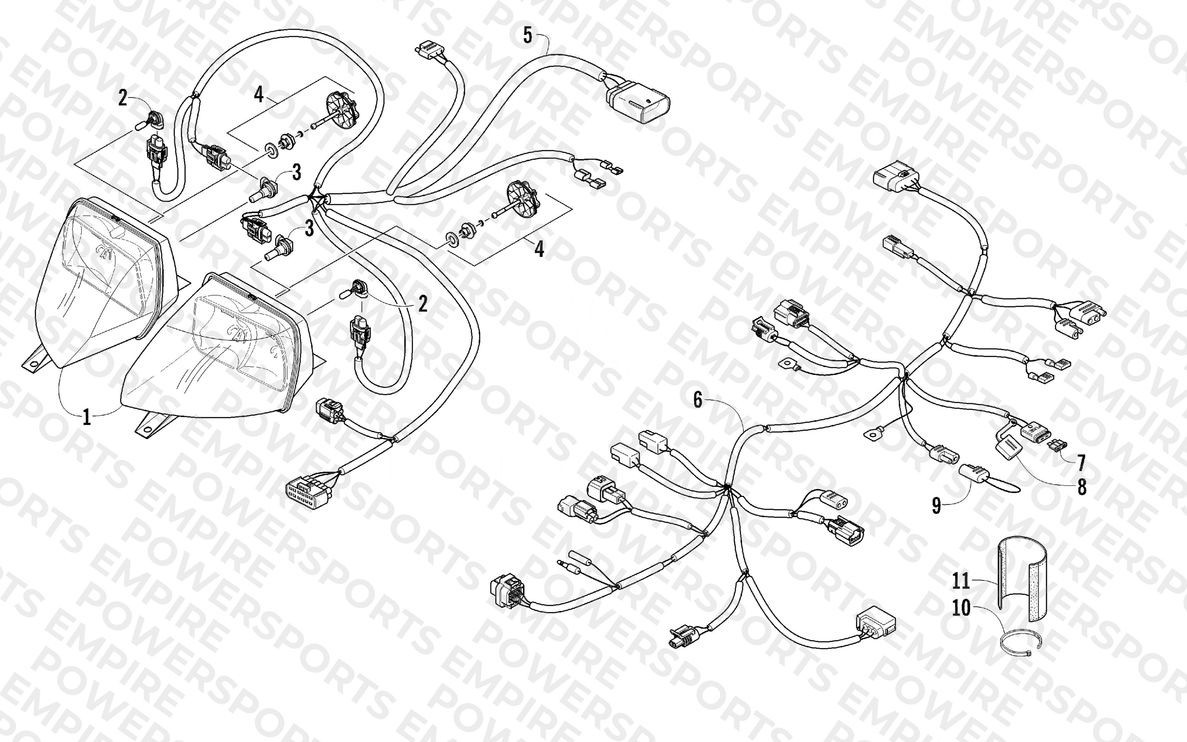 HEADLIGHT AND WIRING ASSEMBLIES
