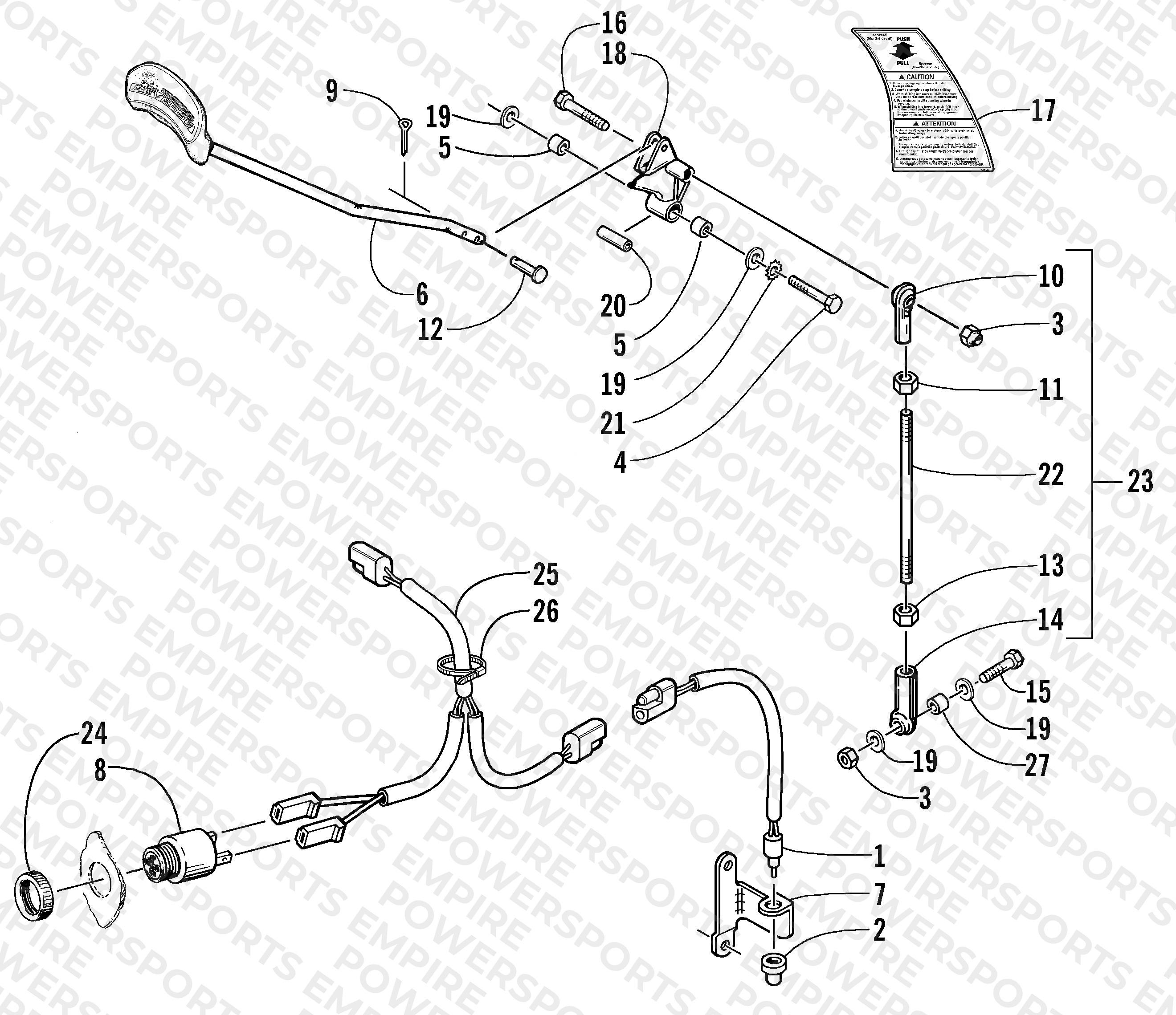 REVERSE SHIFT LEVER ASSEMBLY (OPTIONAL)