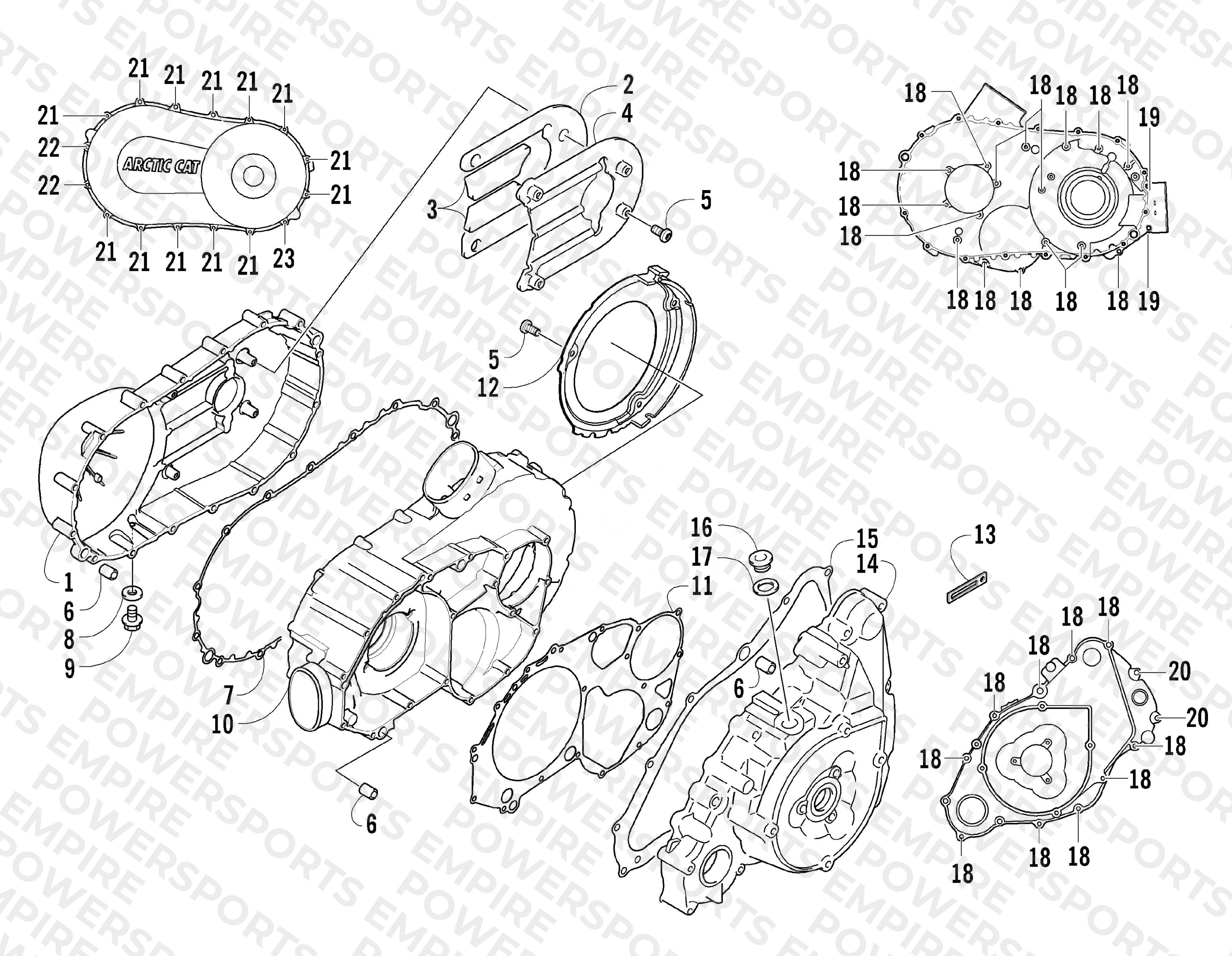 CLUTCH/V-BELT/MAGNETO COVER ASSEMBLY