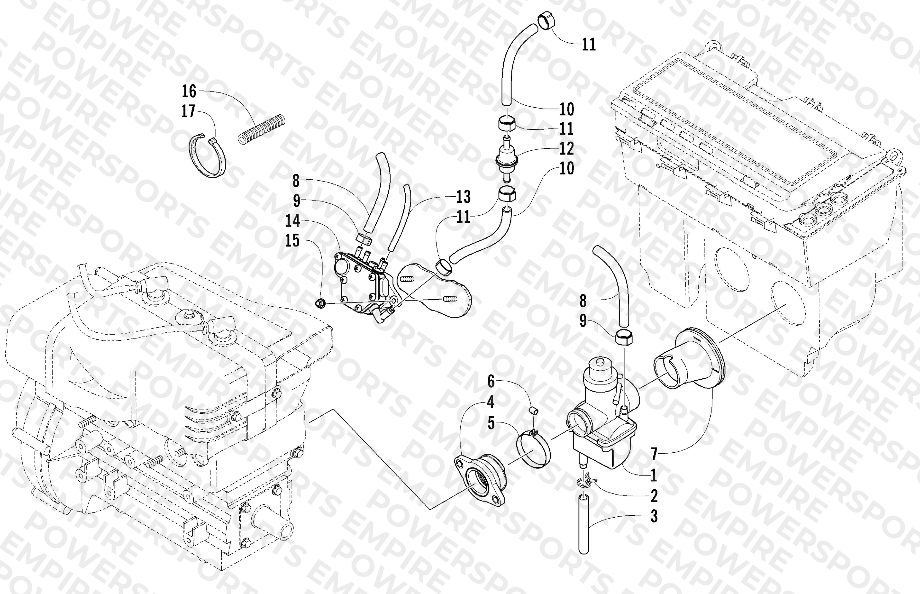 CARBURETOR AND FUEL PUMP ASSEMBLY