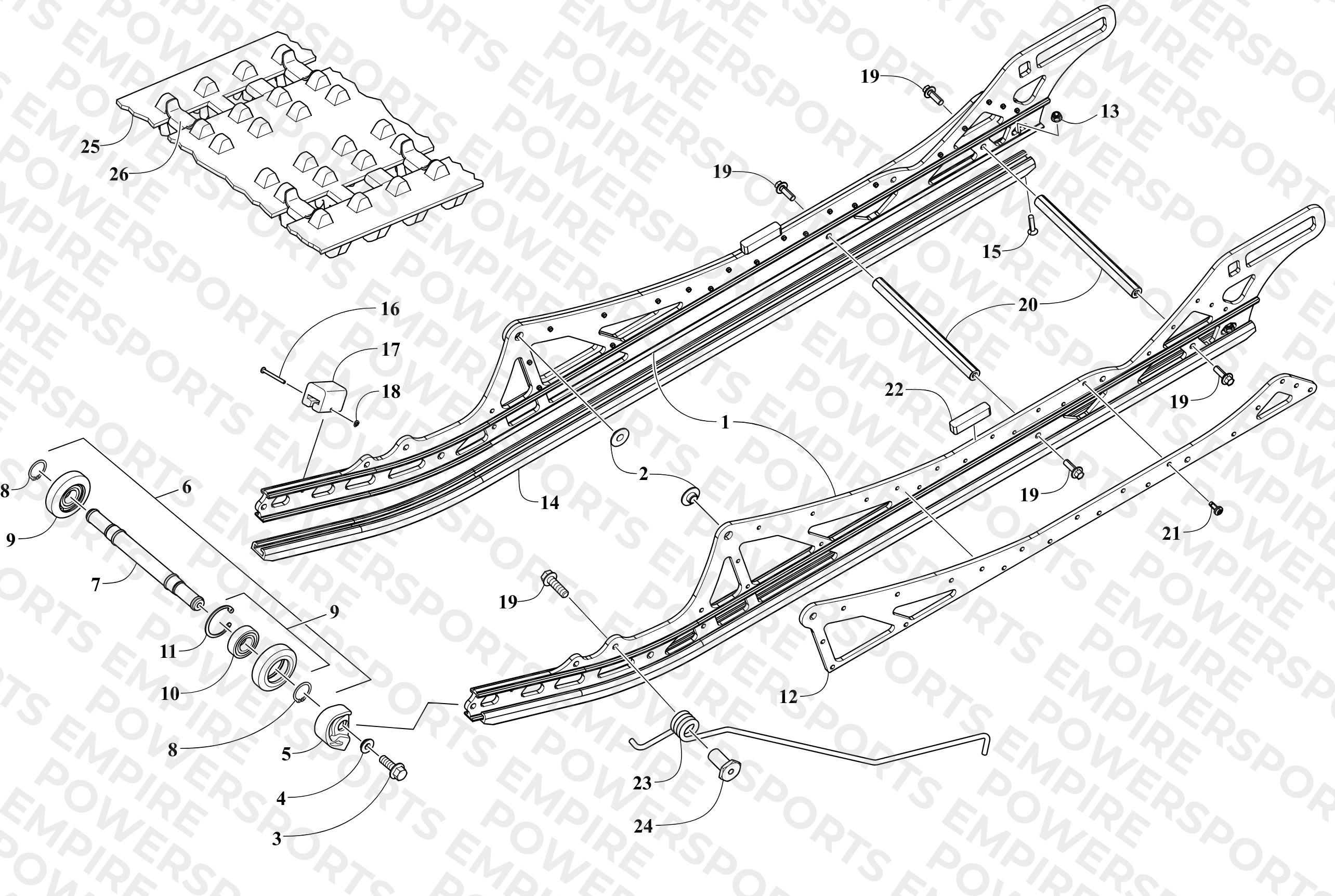 REAR SUSPENSION - RAIL AND TRACK ASSEMBLY