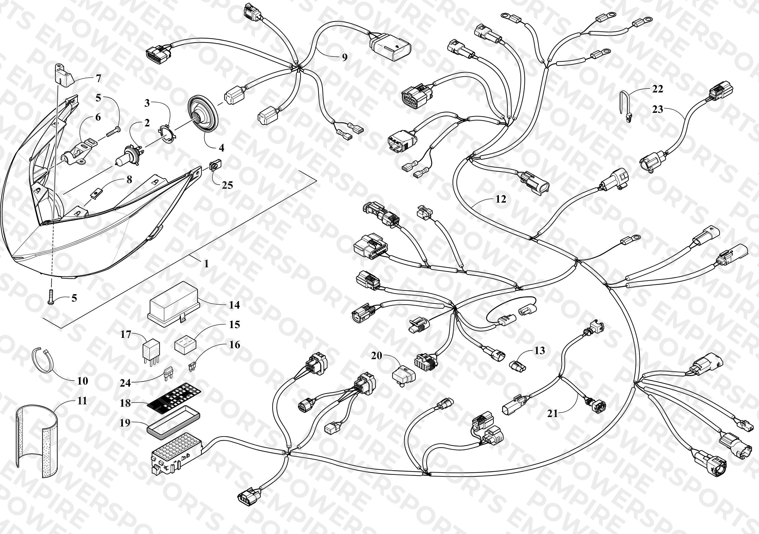 HEADLIGHT AND WIRING ASSEMBLIES