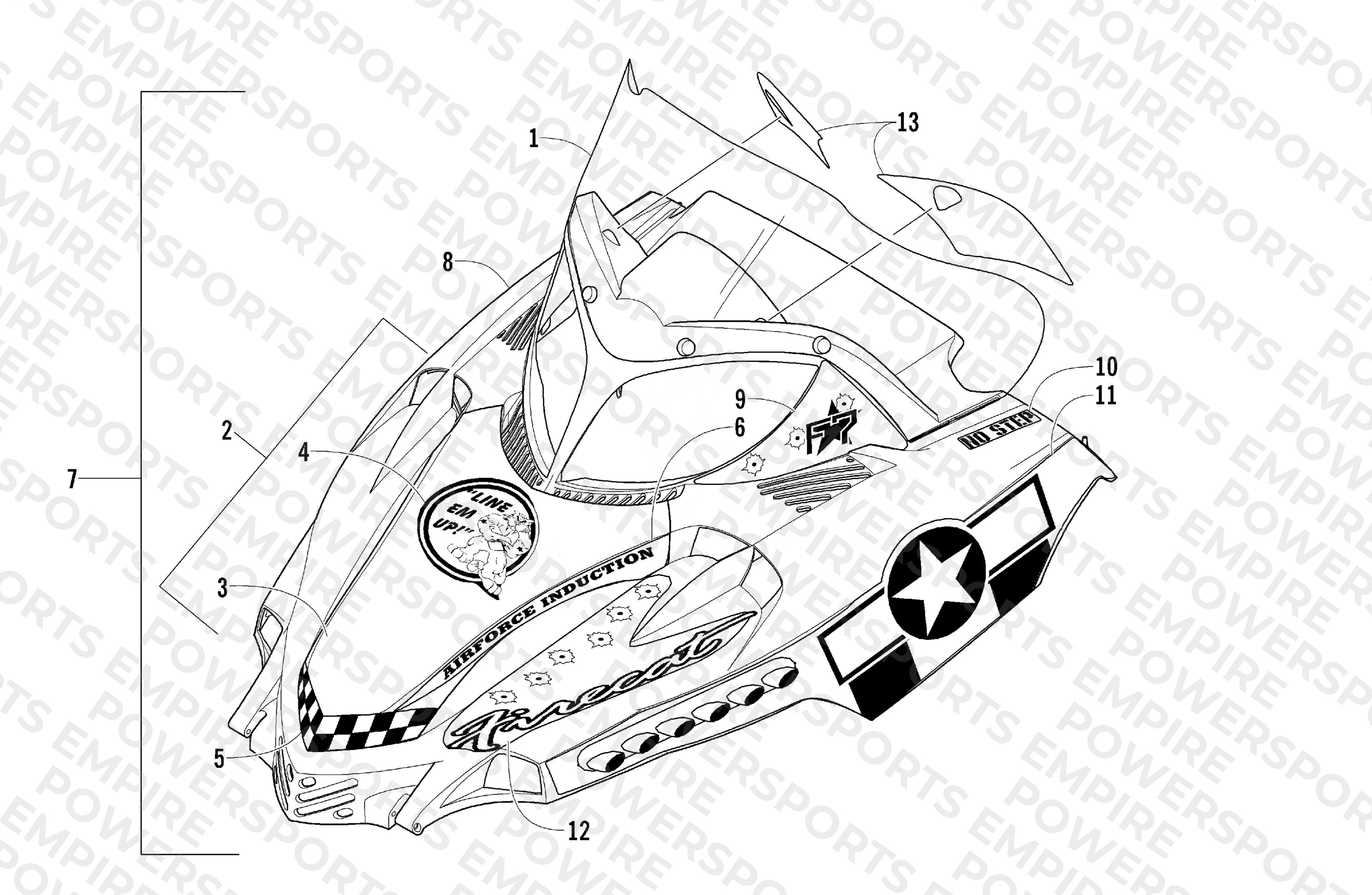 HOOD AND WINDSHIELD ASSEMBLY