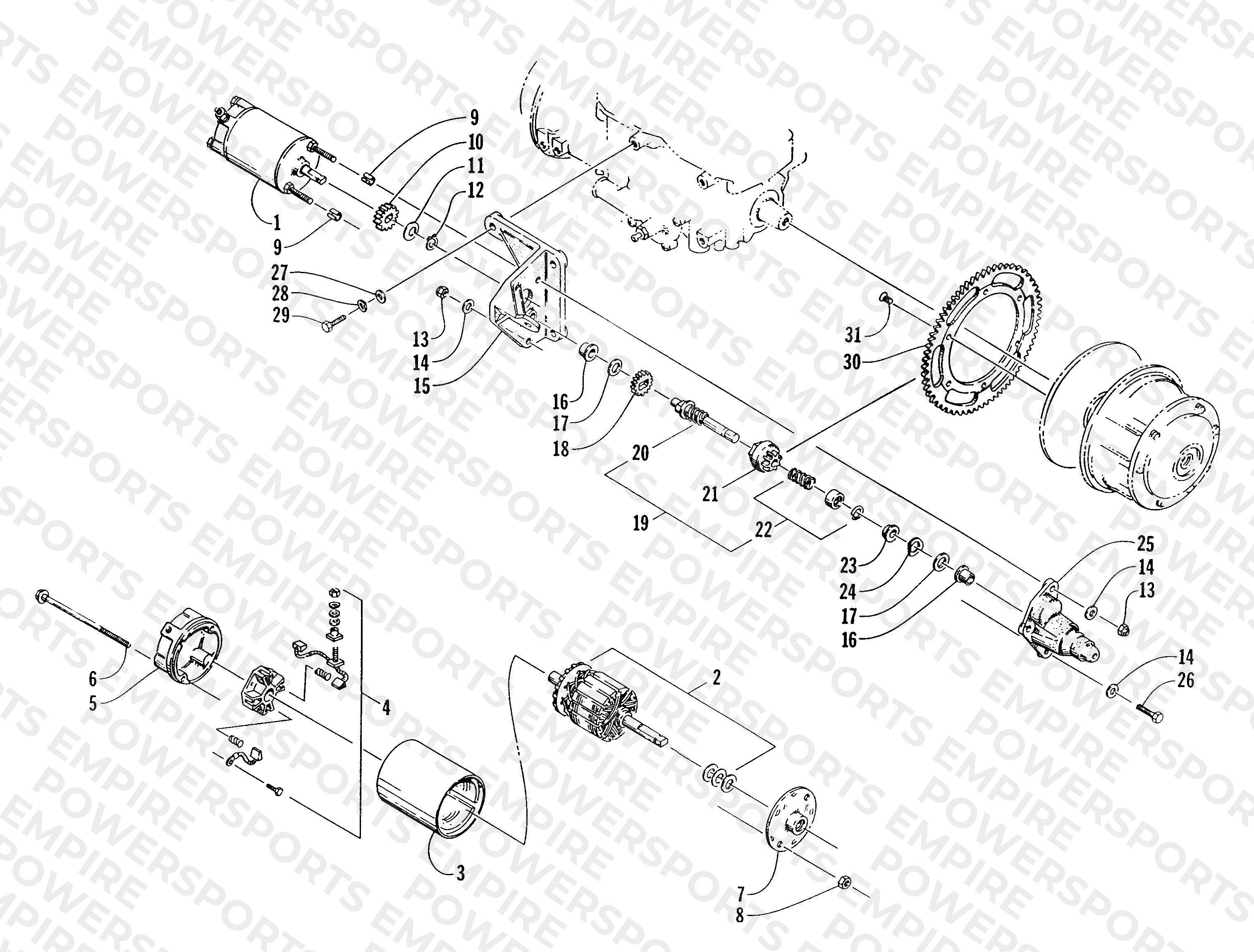 ELECTRIC START - STARTER MOTOR ASSEMBLY