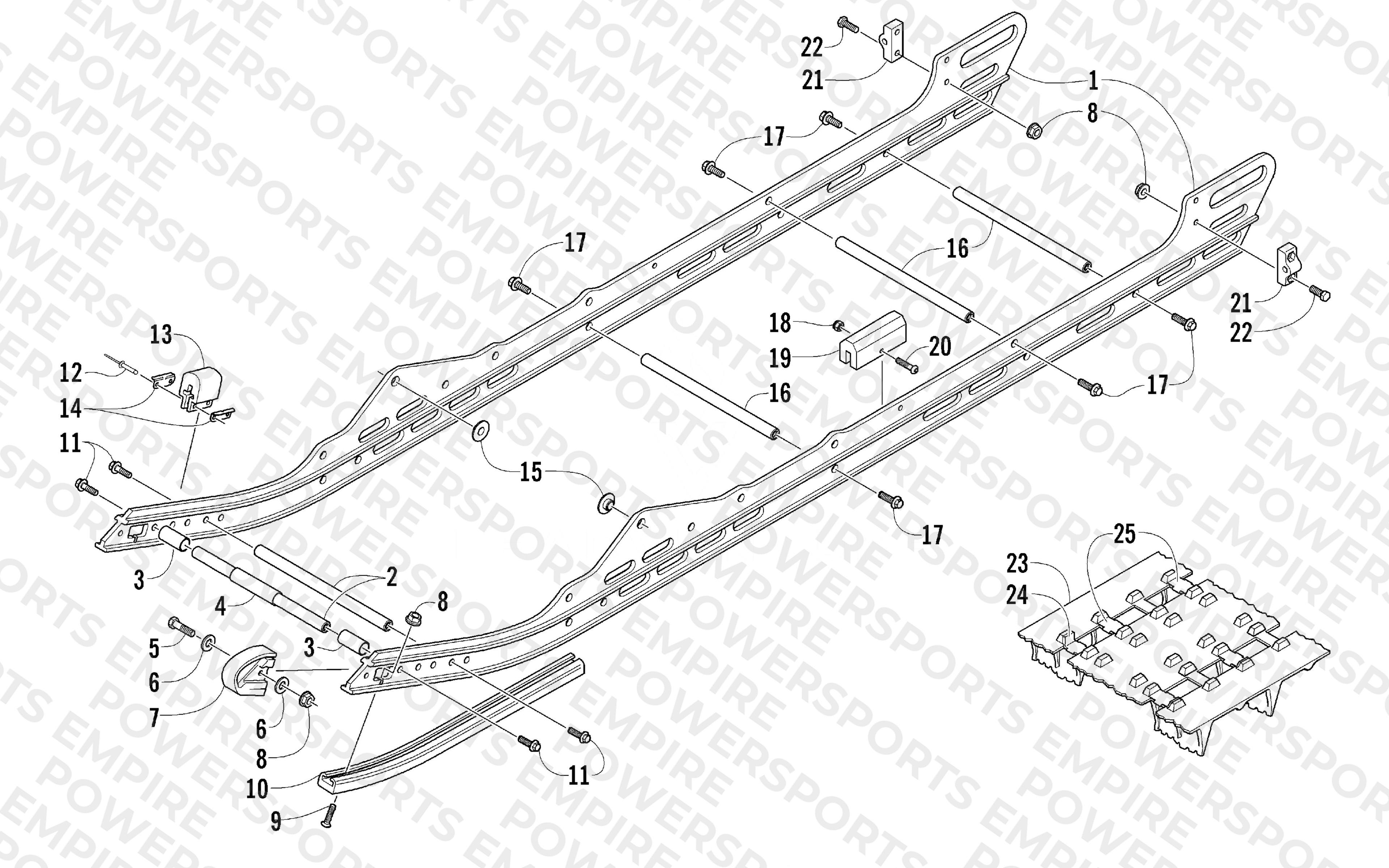 SLIDE RAIL AND TRACK ASSEMBLY