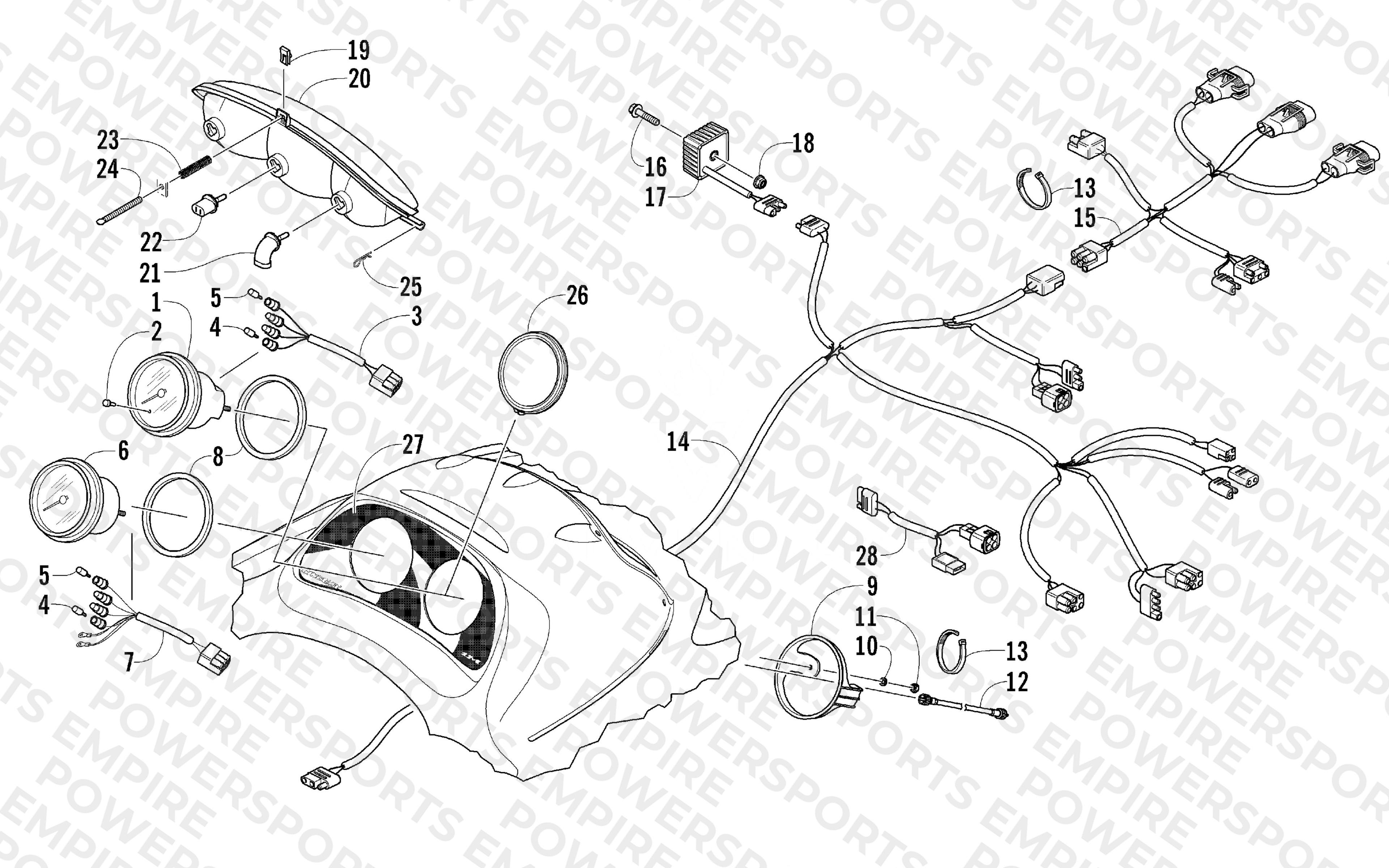 HEADLIGHT, INSTRUMENTS, AND WIRING ASSEMBLIES