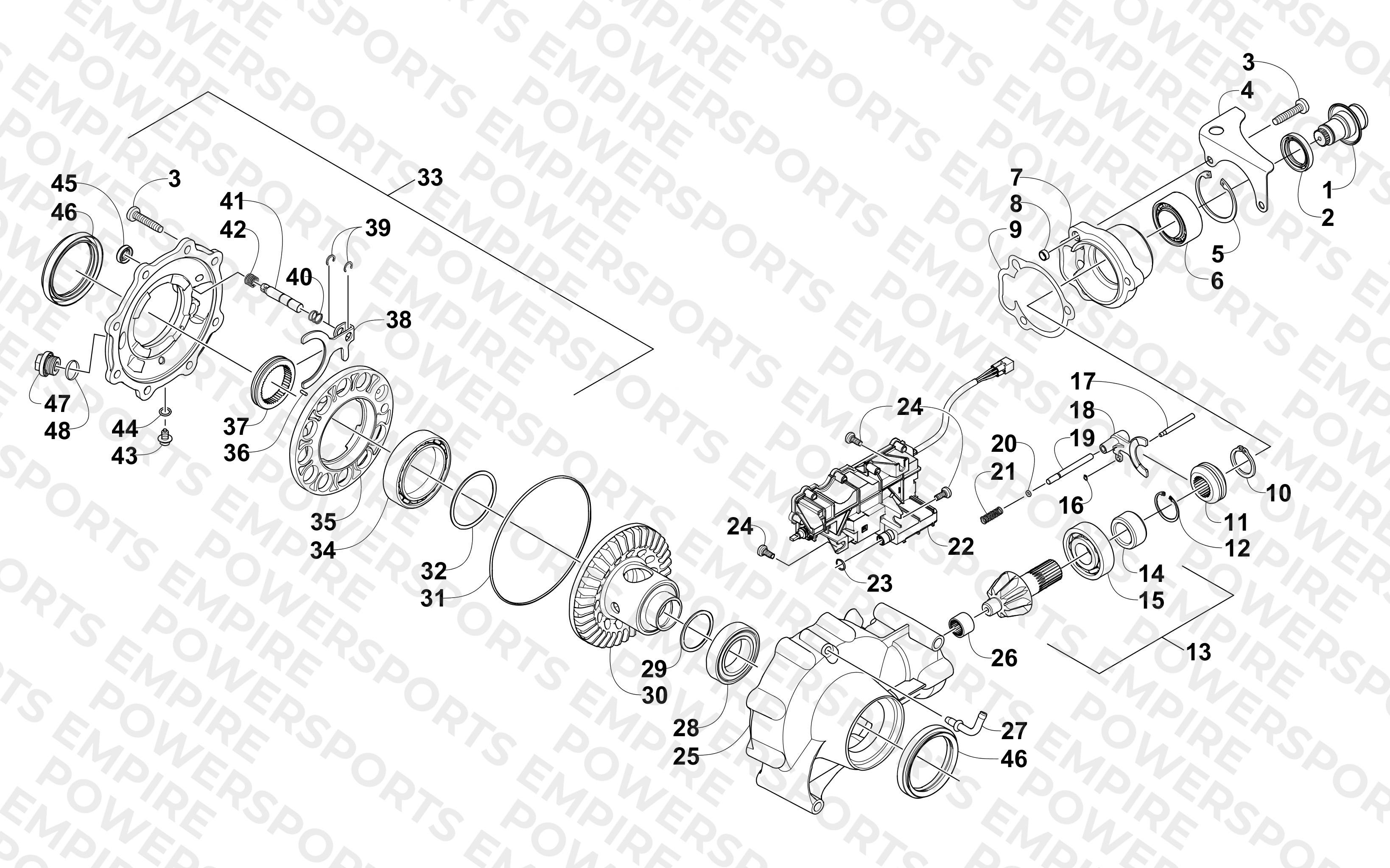 FRONT DRIVE GEARCASE ASSEMBLY