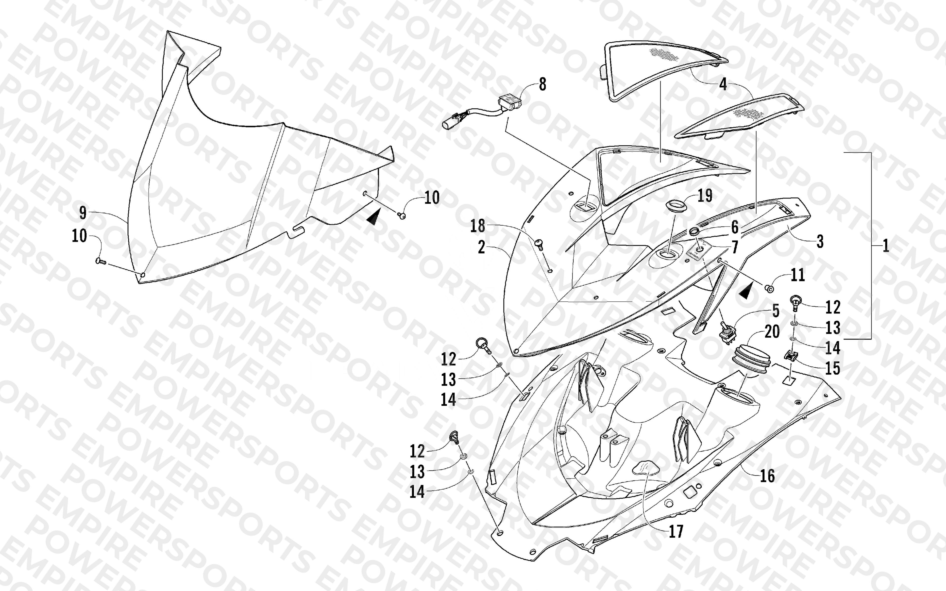 POD AND WINDSHIELD ASSEMBLY