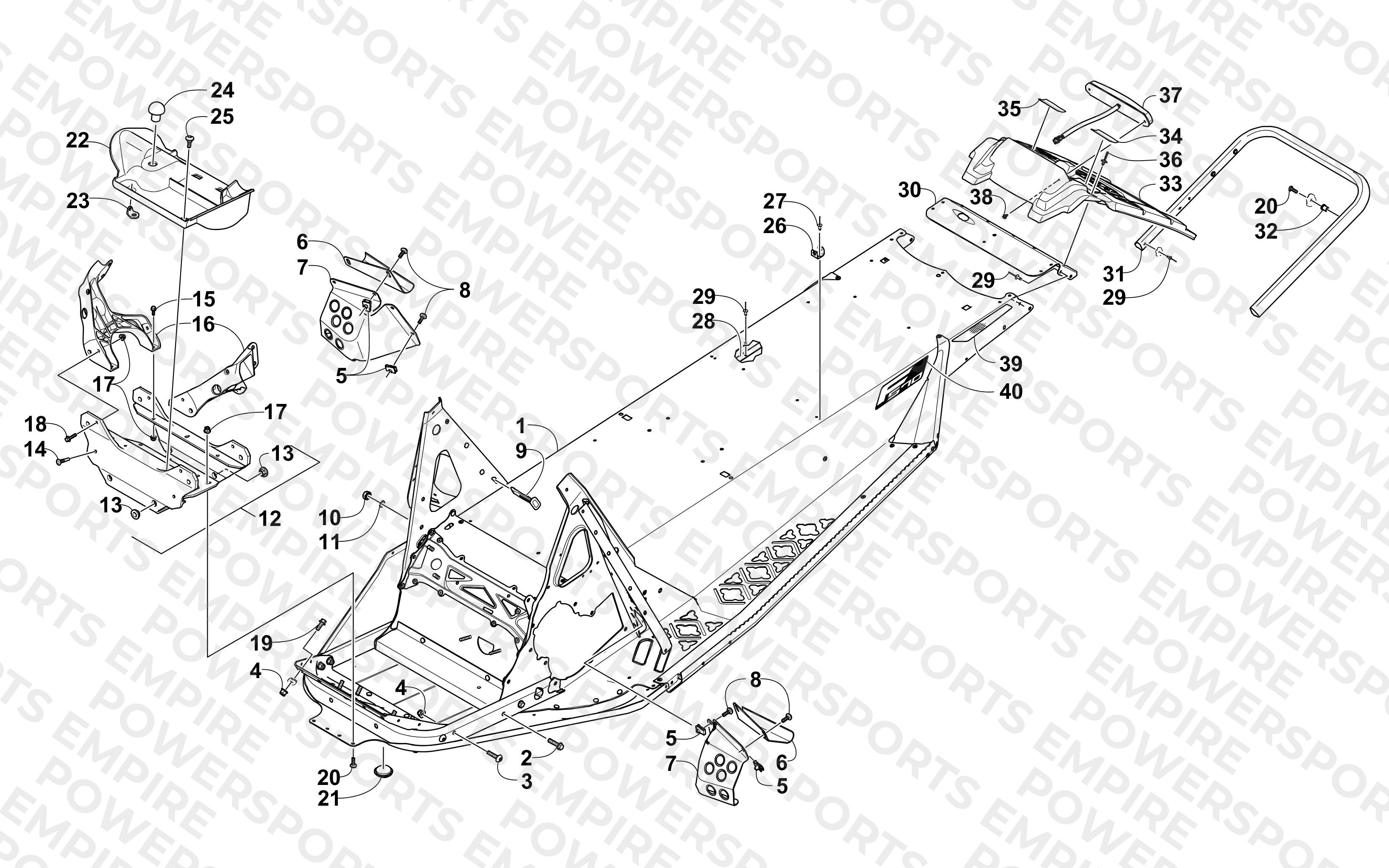 CHASSIS, REAR BUMPER, AND SNOWFLAP ASSEMBLY
