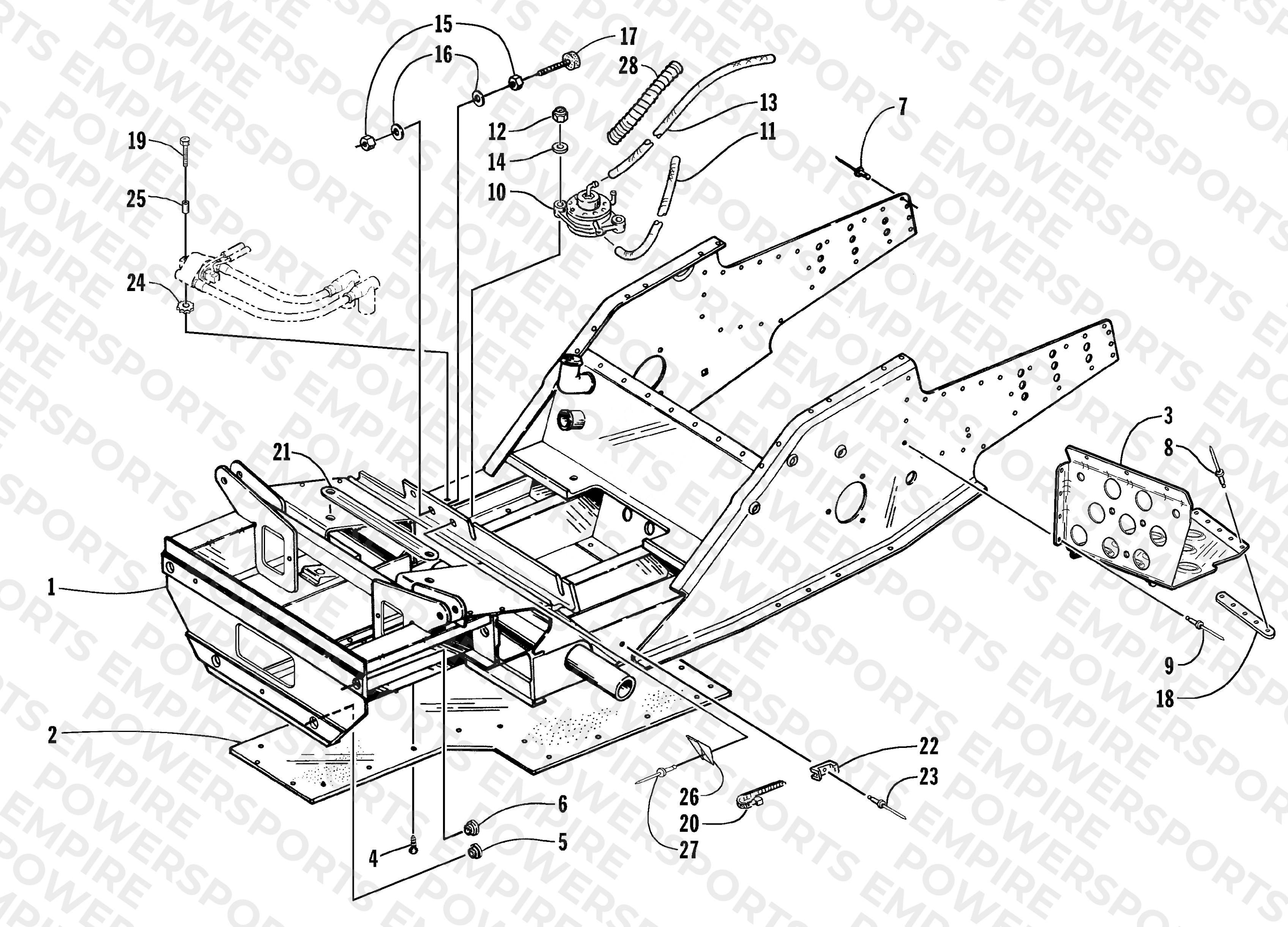 FRONT FRAME AND FOOTREST ASSEMBLY