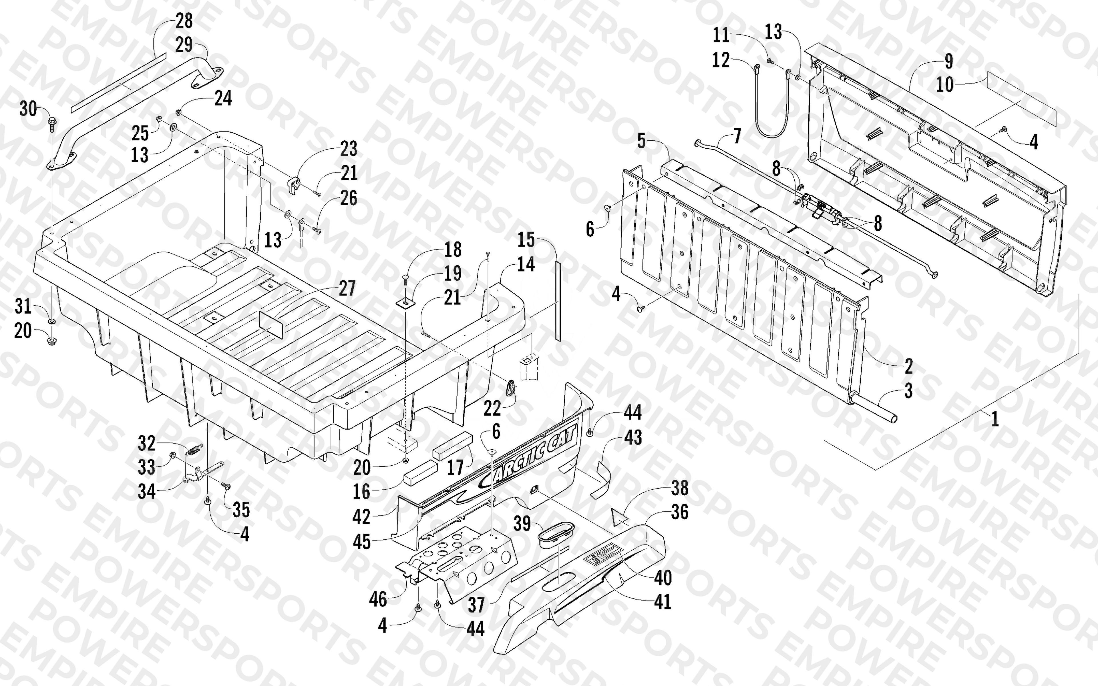 CARGO BOX AND TAILGATE ASSEMBLY