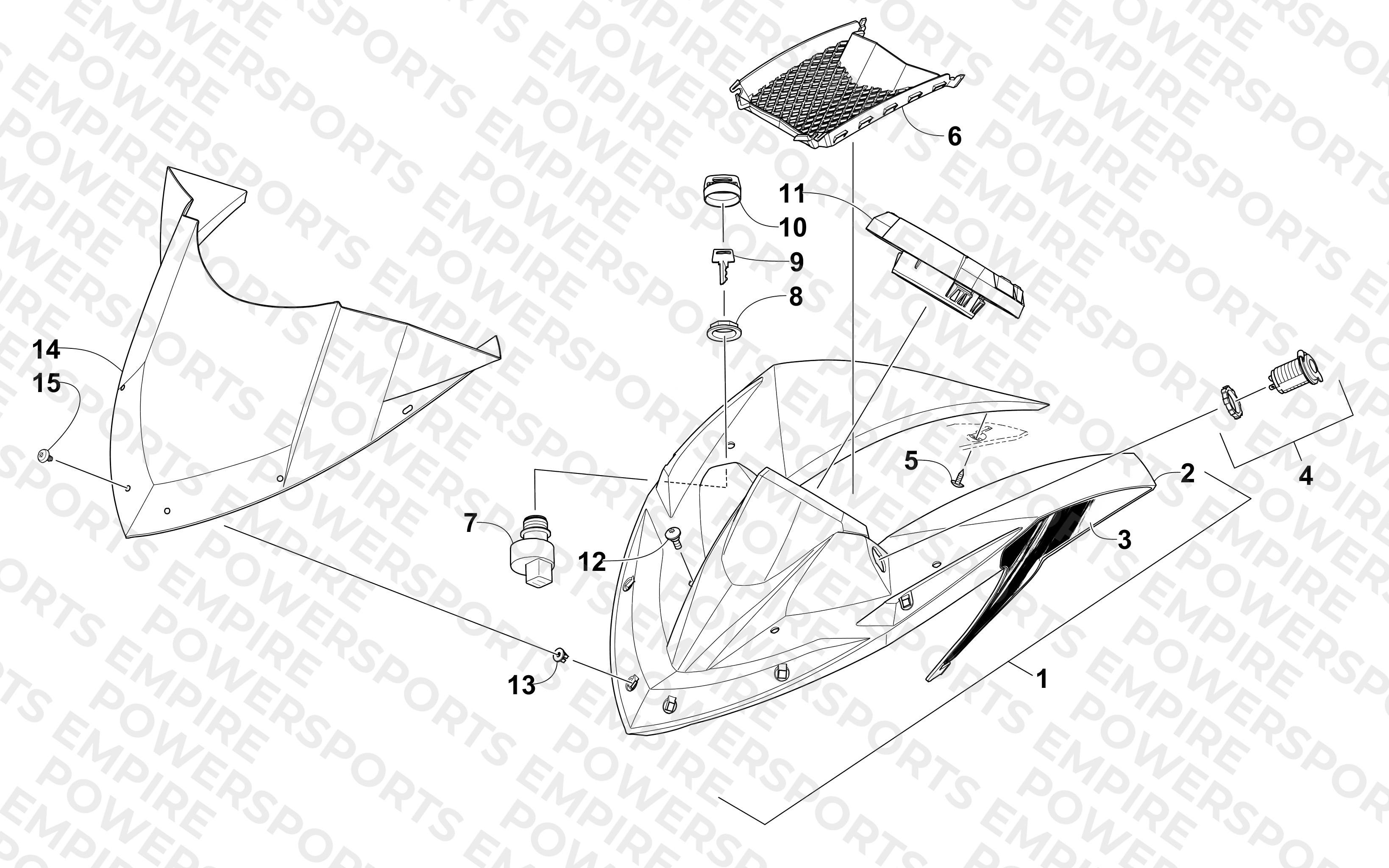 WINDSHIELD AND INSTRUMENTS ASSEMBLIES
