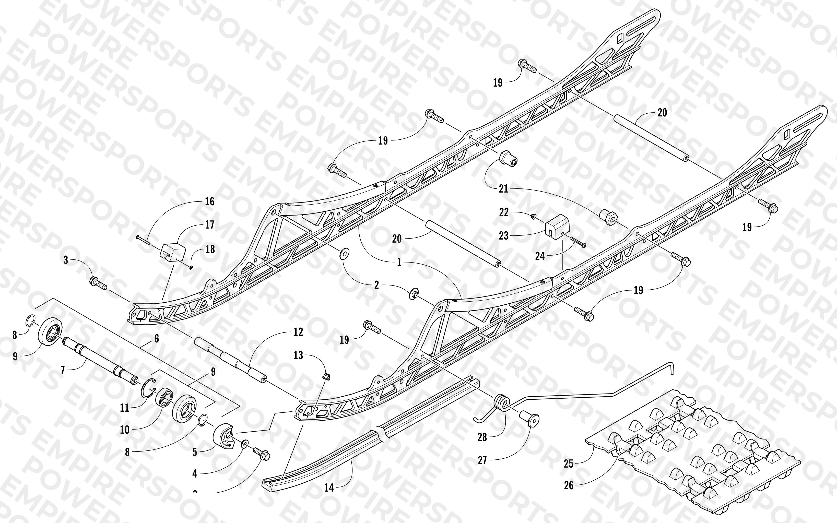 SLIDE RAIL AND TRACK ASSEMBLY