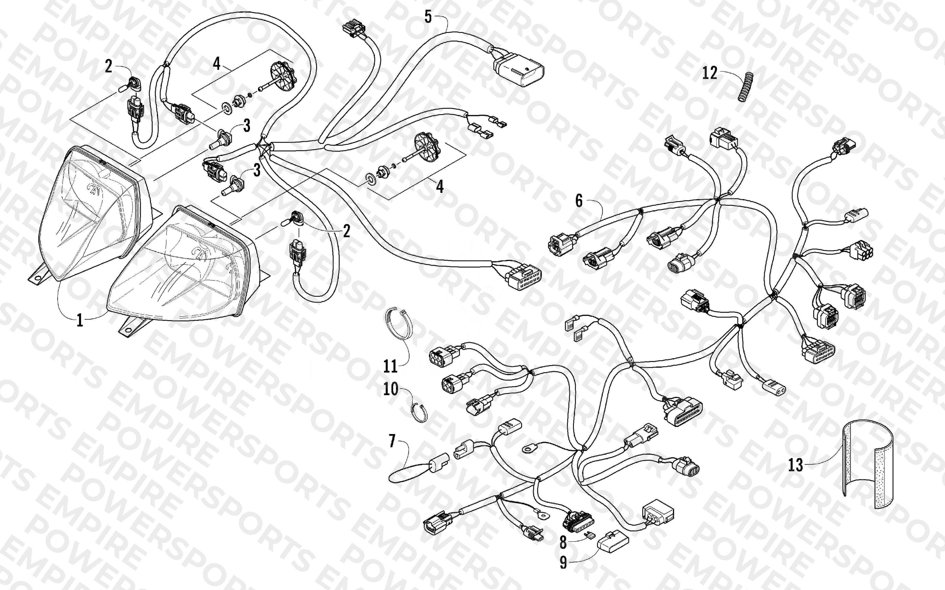 HEADLIGHT AND WIRING ASSEMBLIES