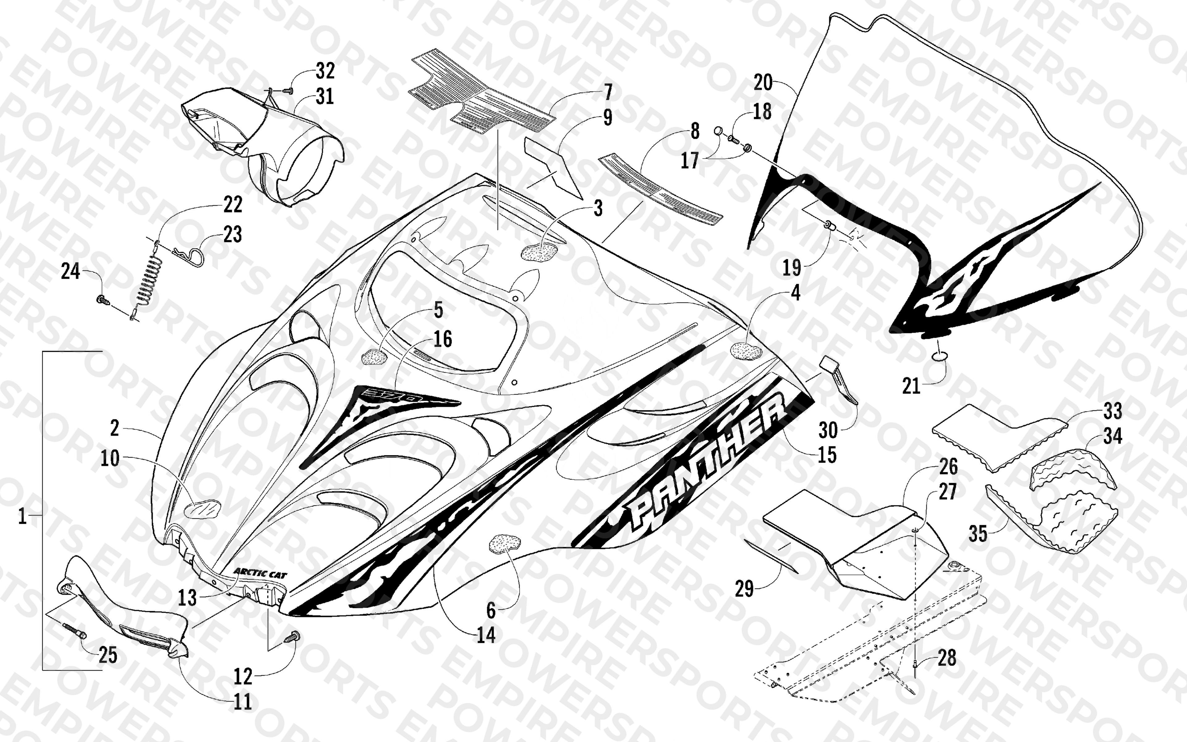 HOOD AND WINDSHIELD ASSEMBLY