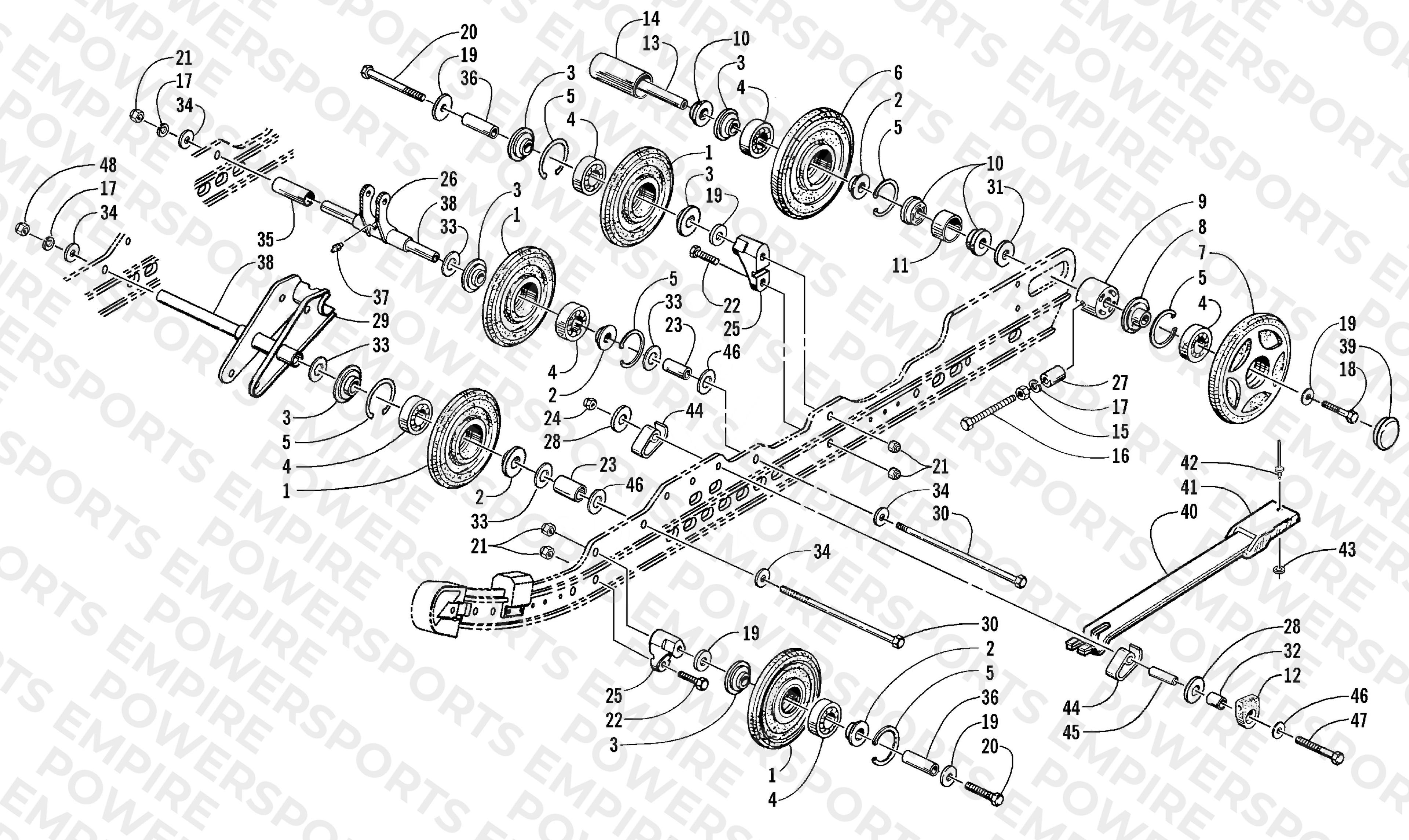 IDLER WHEEL AND AXLE ASSEMBLIES