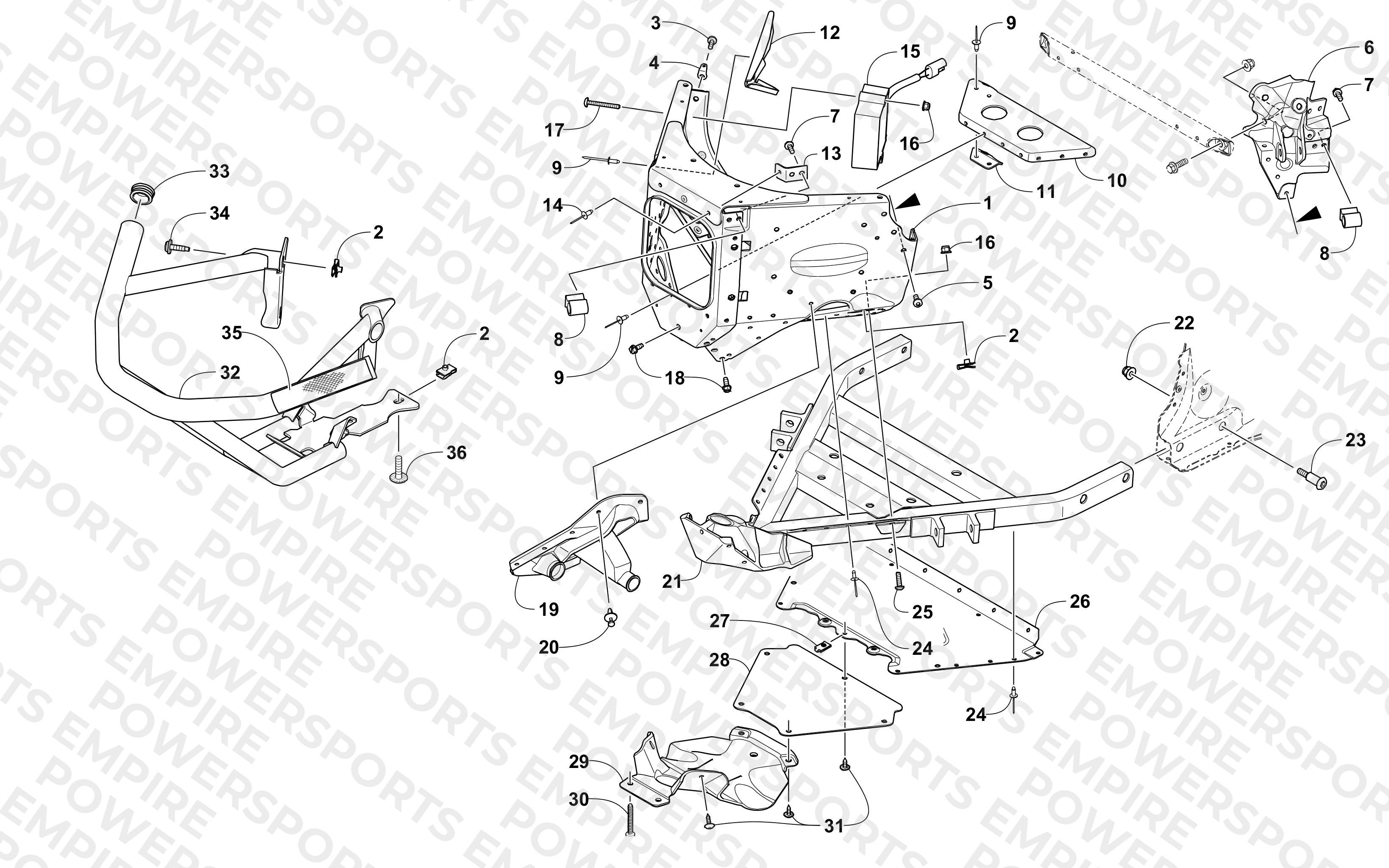 FRONT BUMPER AND FRAME ASSEMBLY