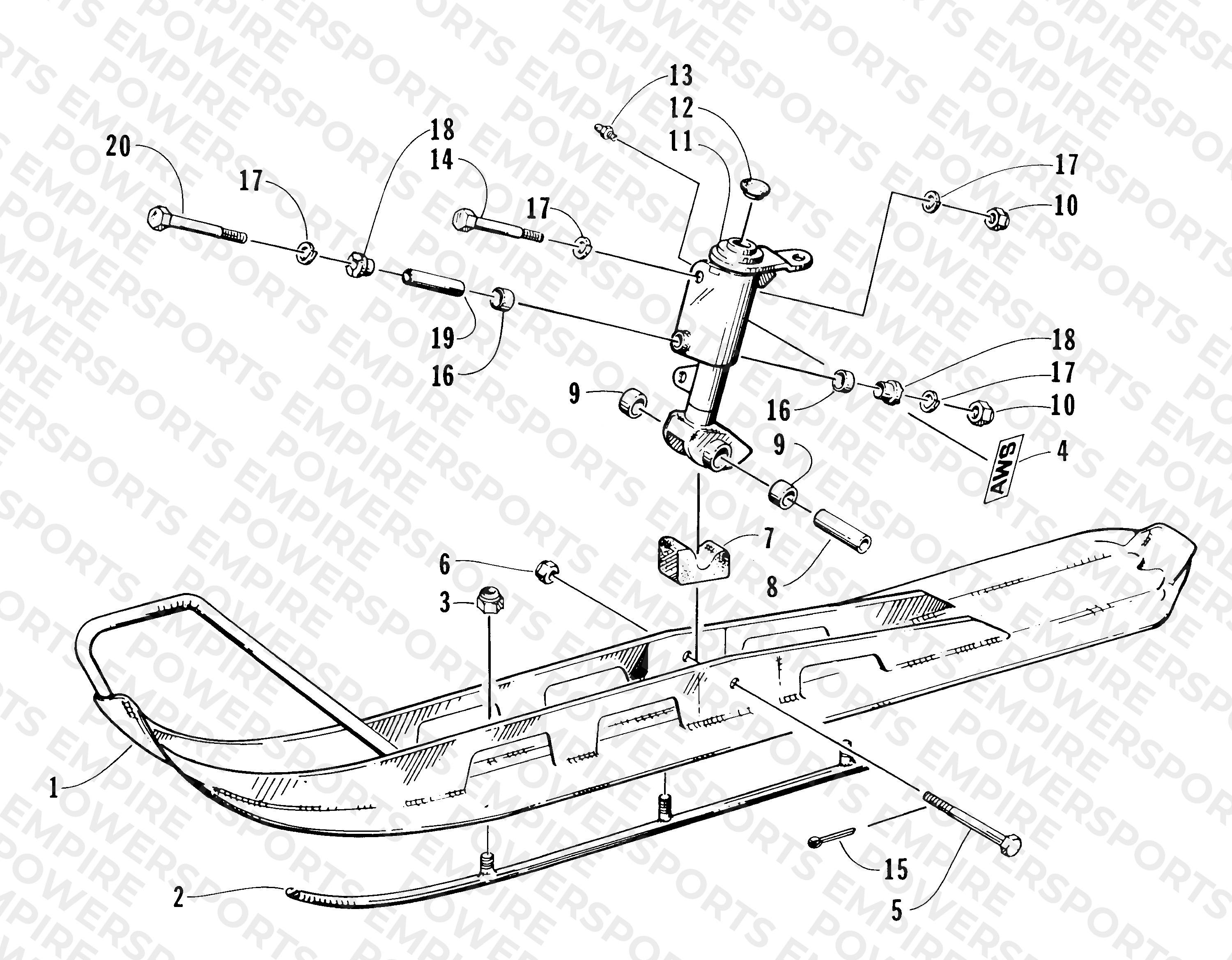 SKI AND SPINDLE ASSEMBLY