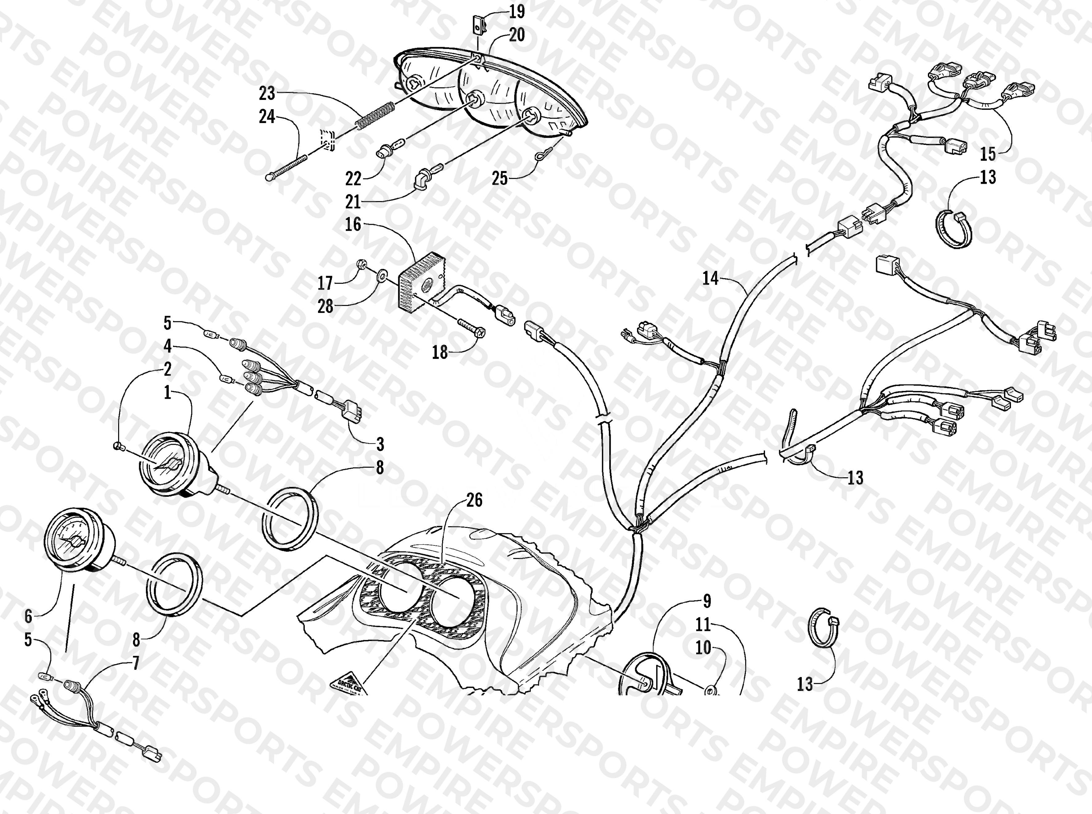HEADLIGHT, INSTRUMENTS, AND WIRING ASSEMBLIES