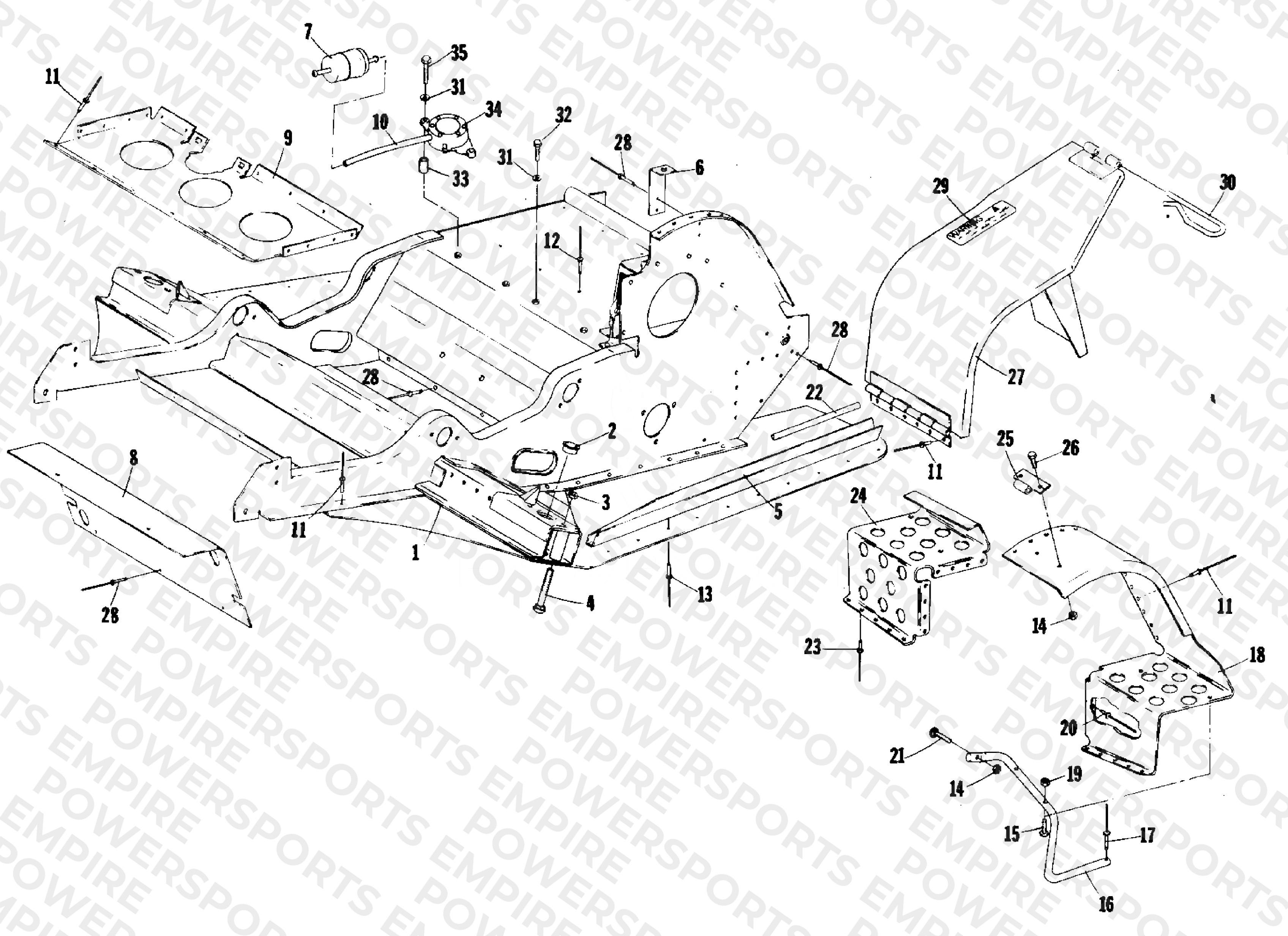 BELLY PAN AND FRONT FRAME