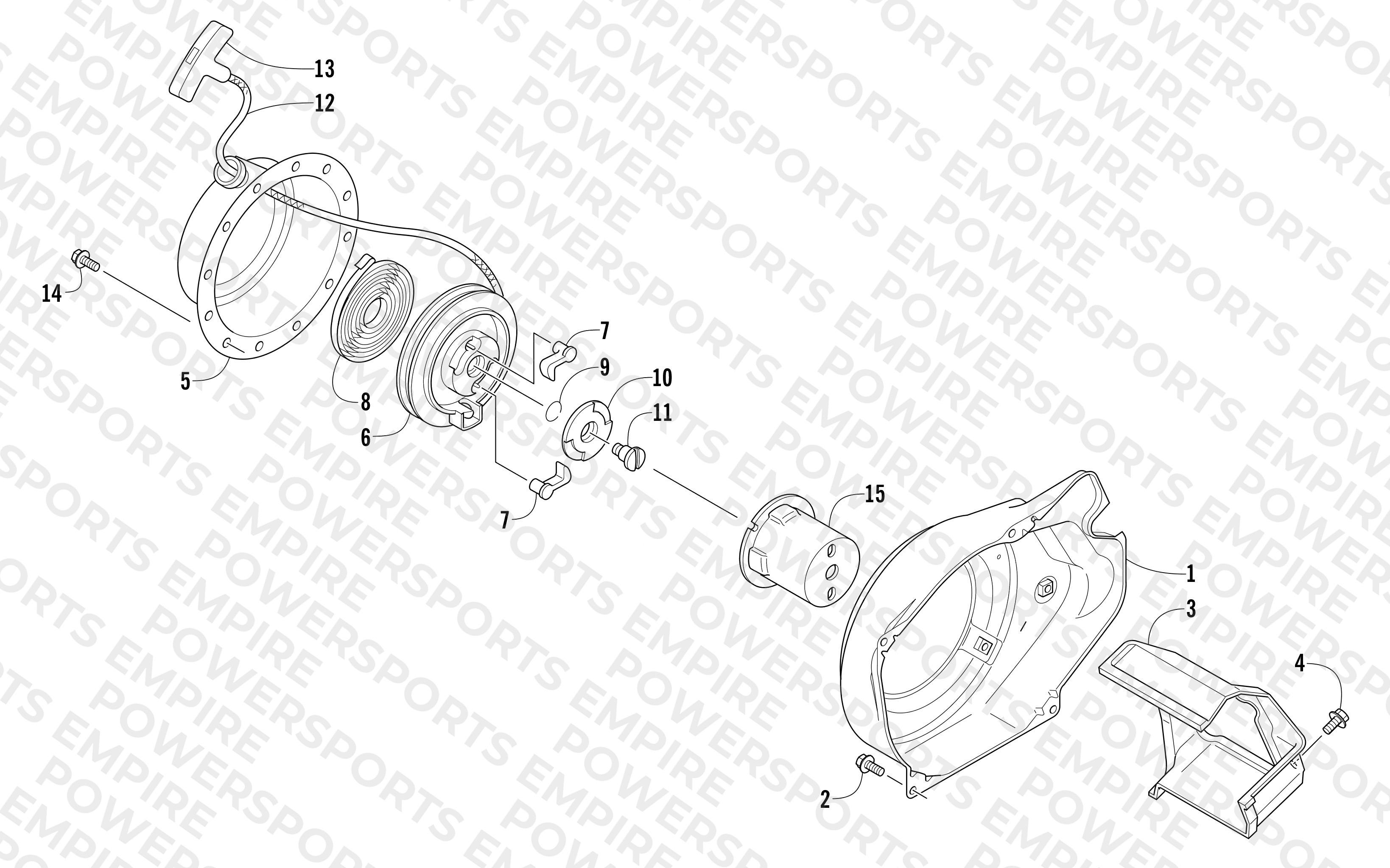 RECOIL STARTER AND AIR SHROUD ASSEMBLY