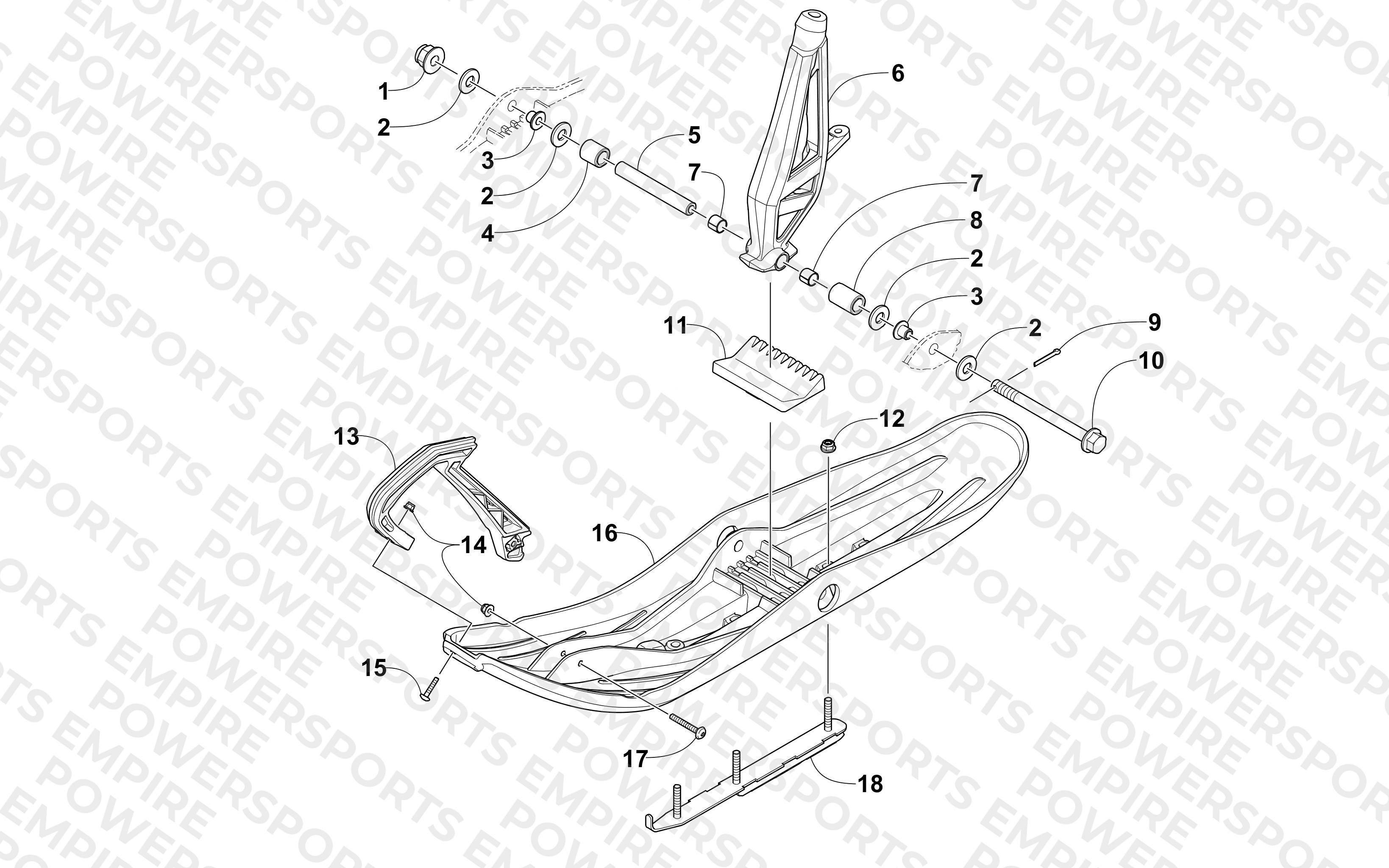 SKI AND SPINDLE ASSEMBLY