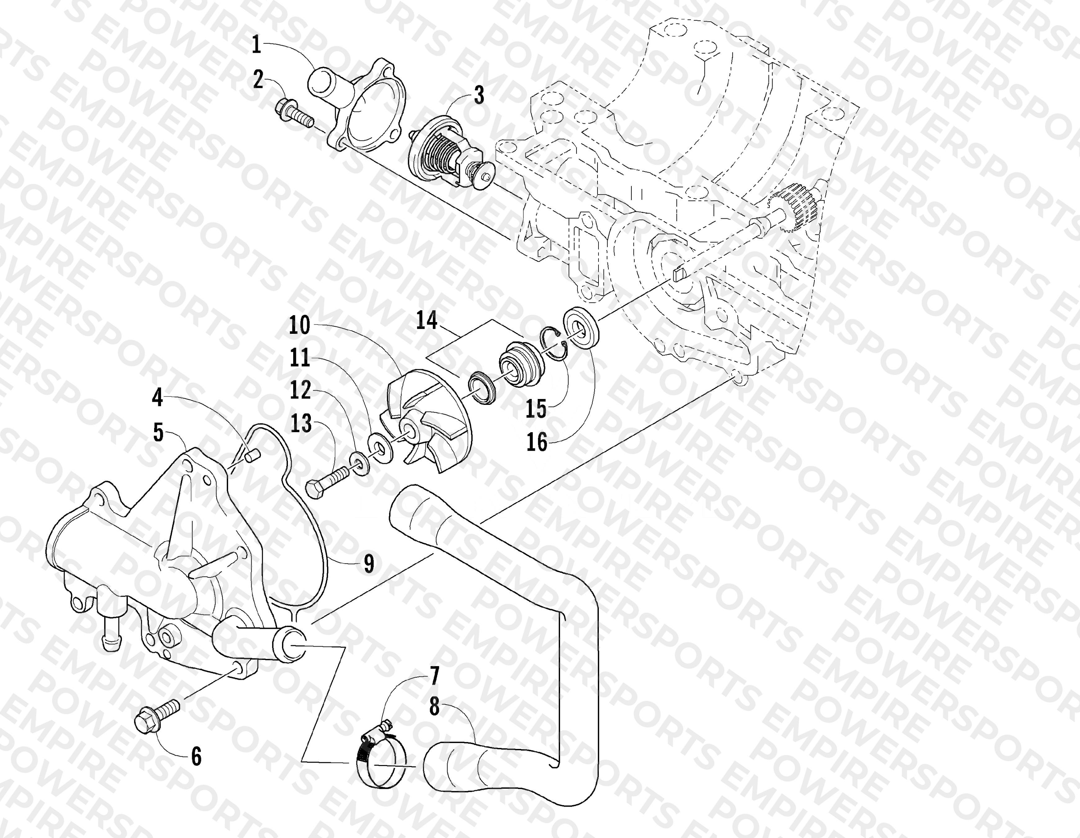 WATER PUMP AND THERMOSTAT