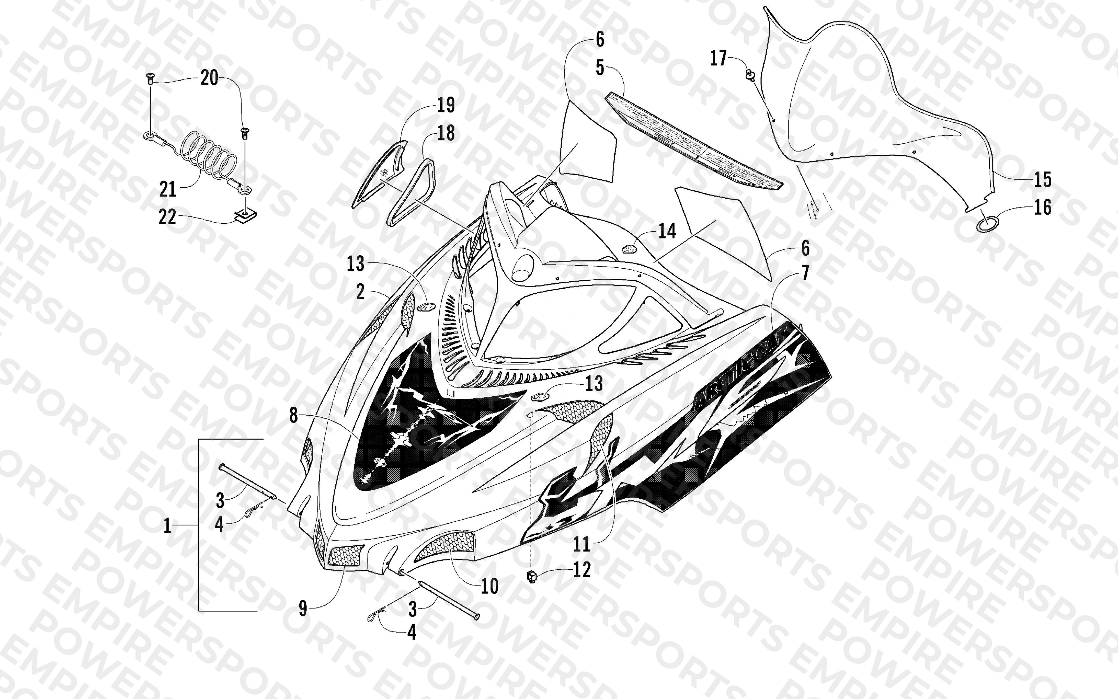 HOOD AND WINDSHIELD ASSEMBLY