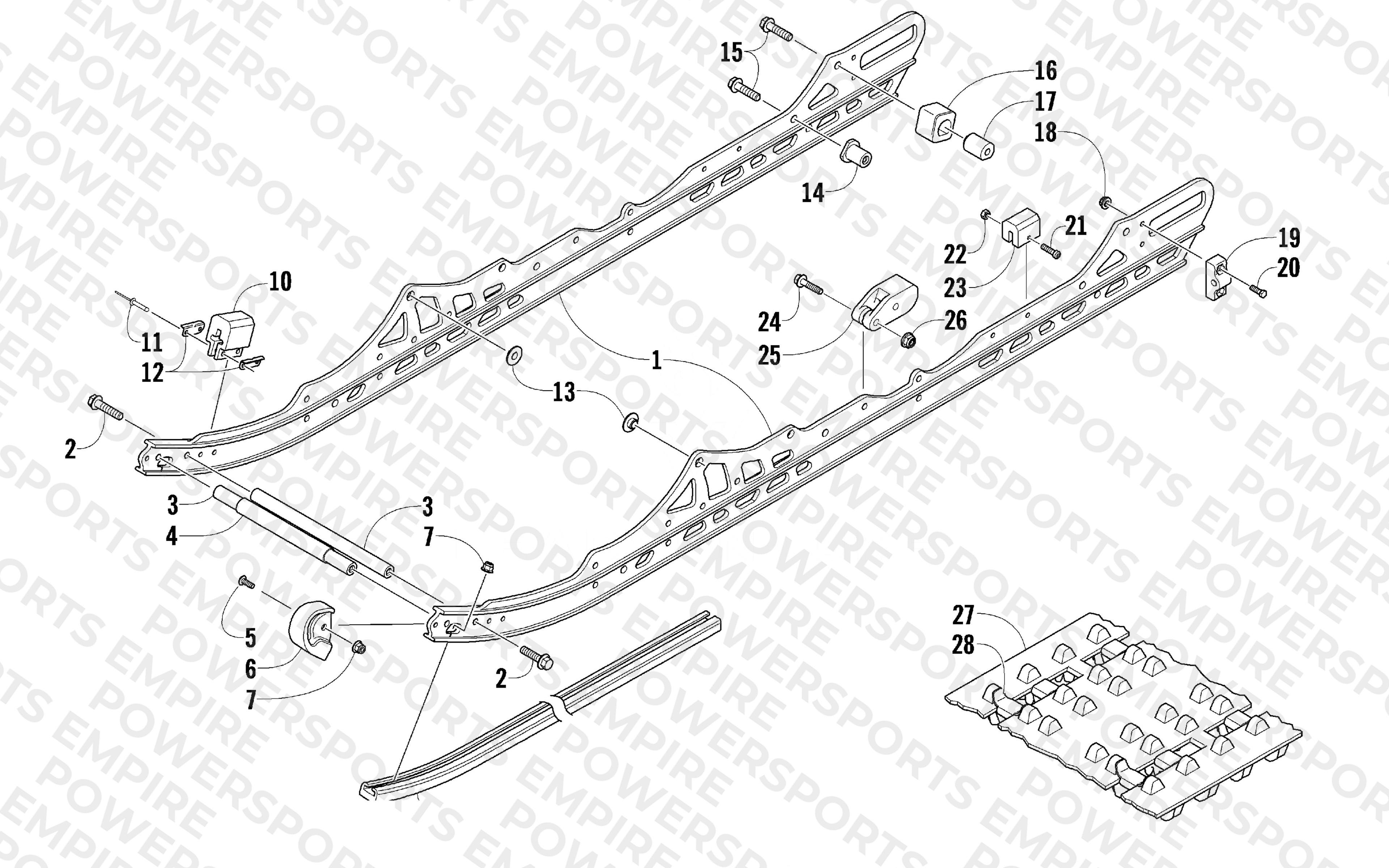 SLIDE RAIL AND TRACK ASSEMBLY