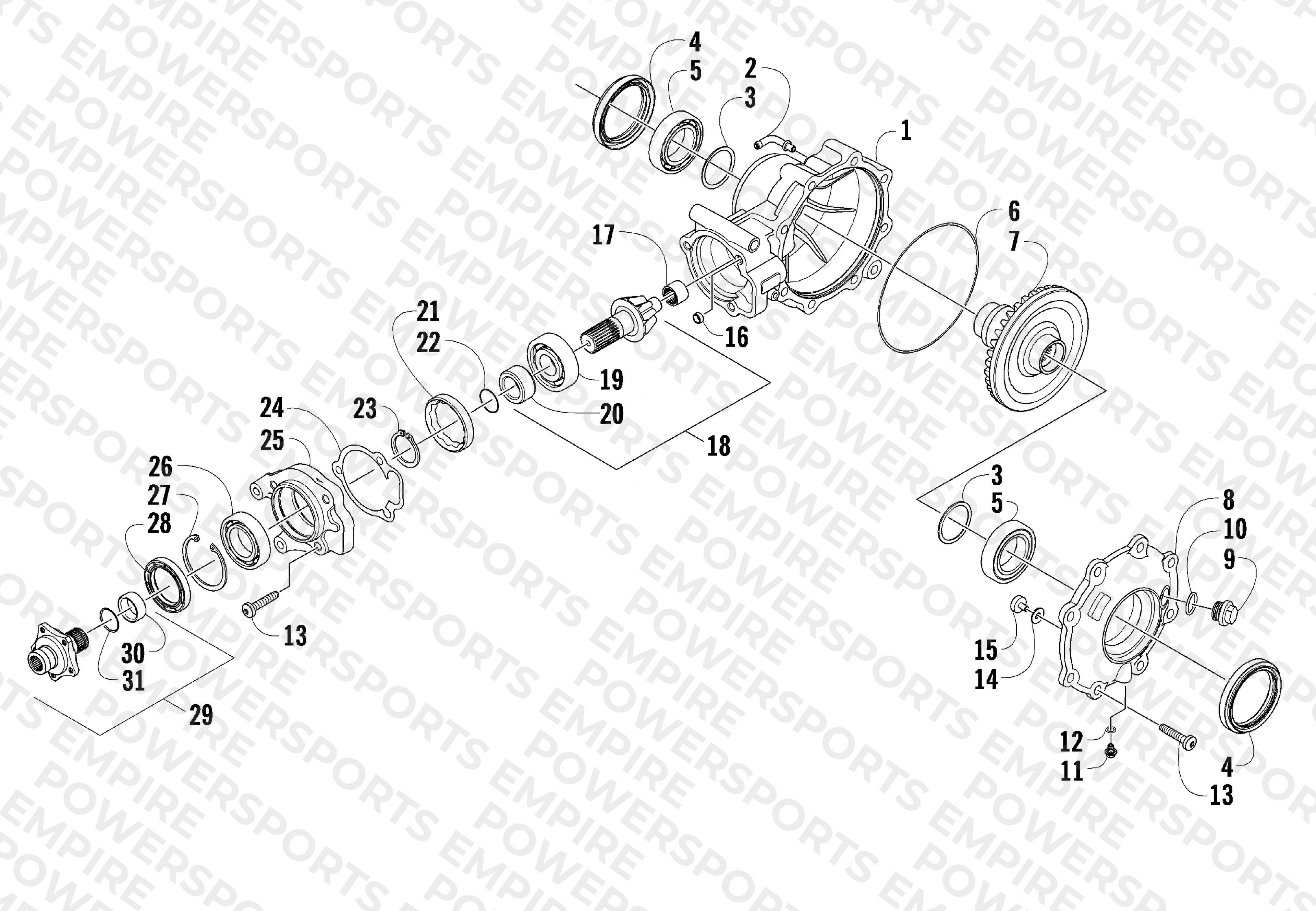 REAR DRIVE GEARCASE ASSEMBLY