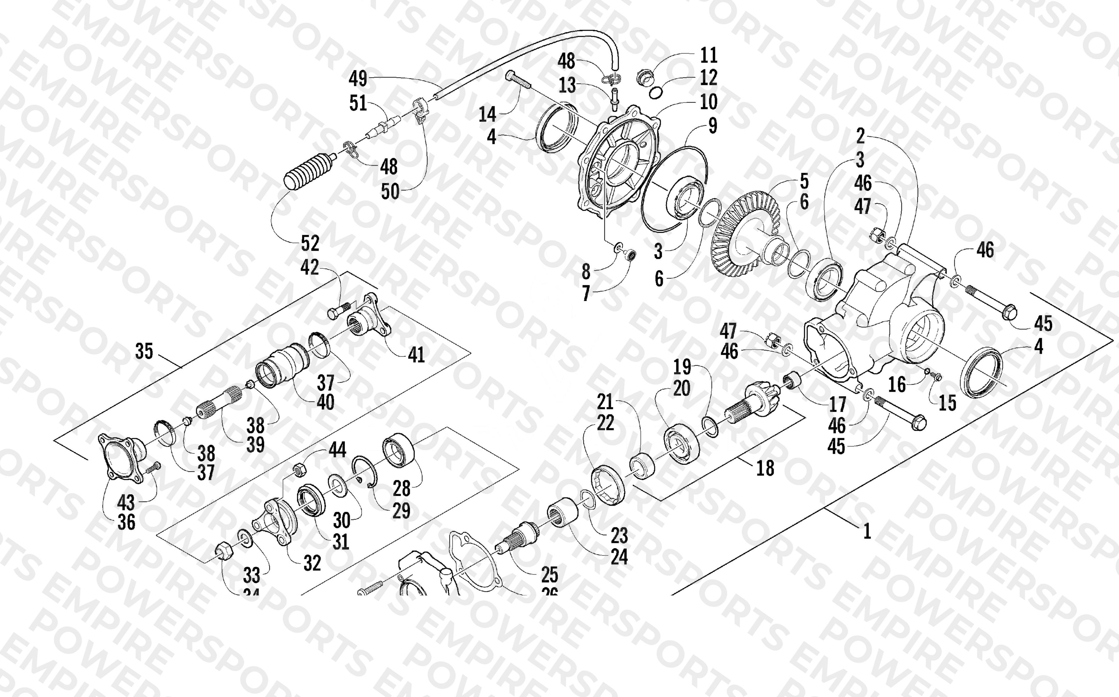 REAR DRIVE GEARCASE ASSEMBLY