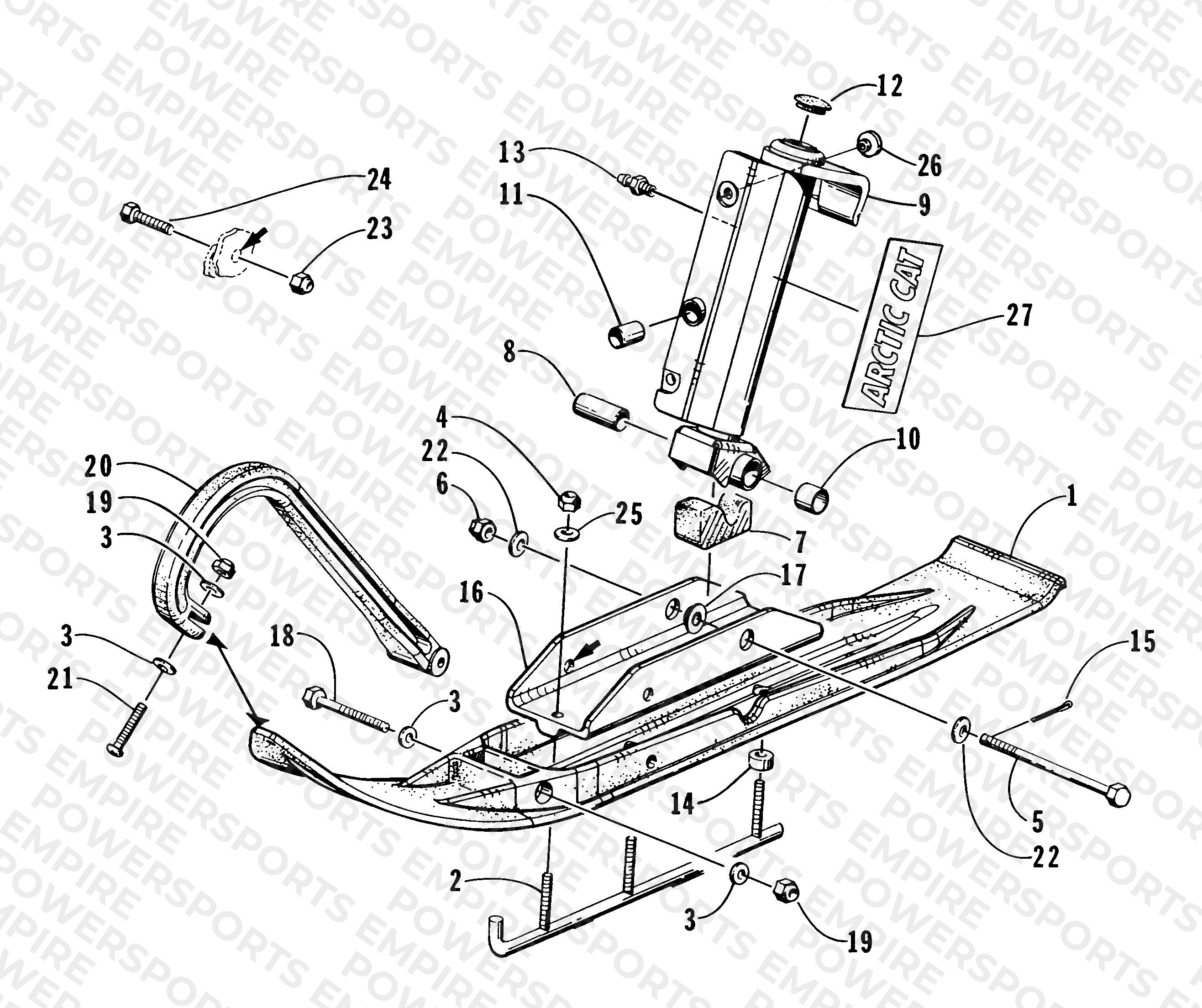 SKI AND SPINDLE ASSEMBLY