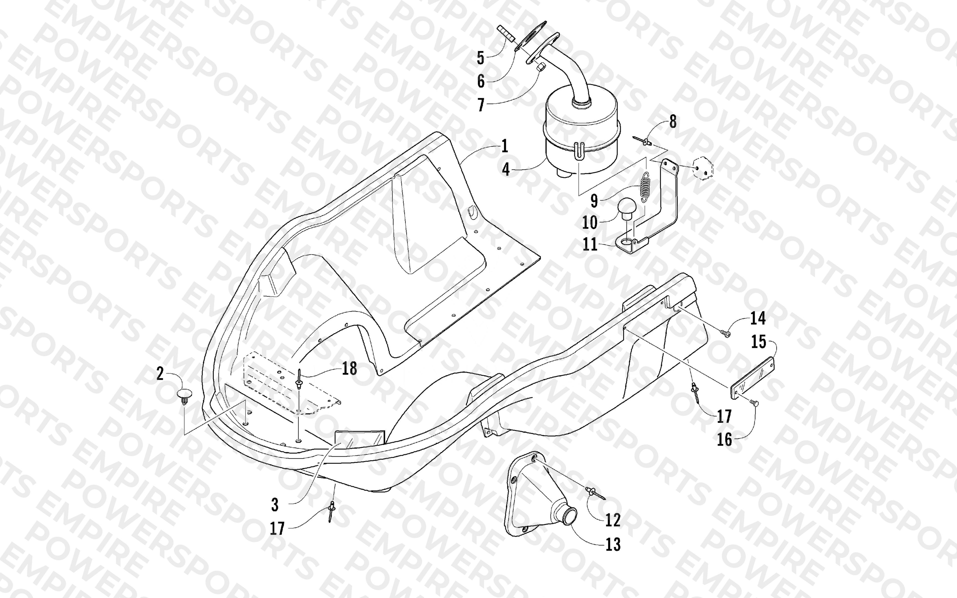 BELLY PAN AND EXHAUST ASSEMBLIES