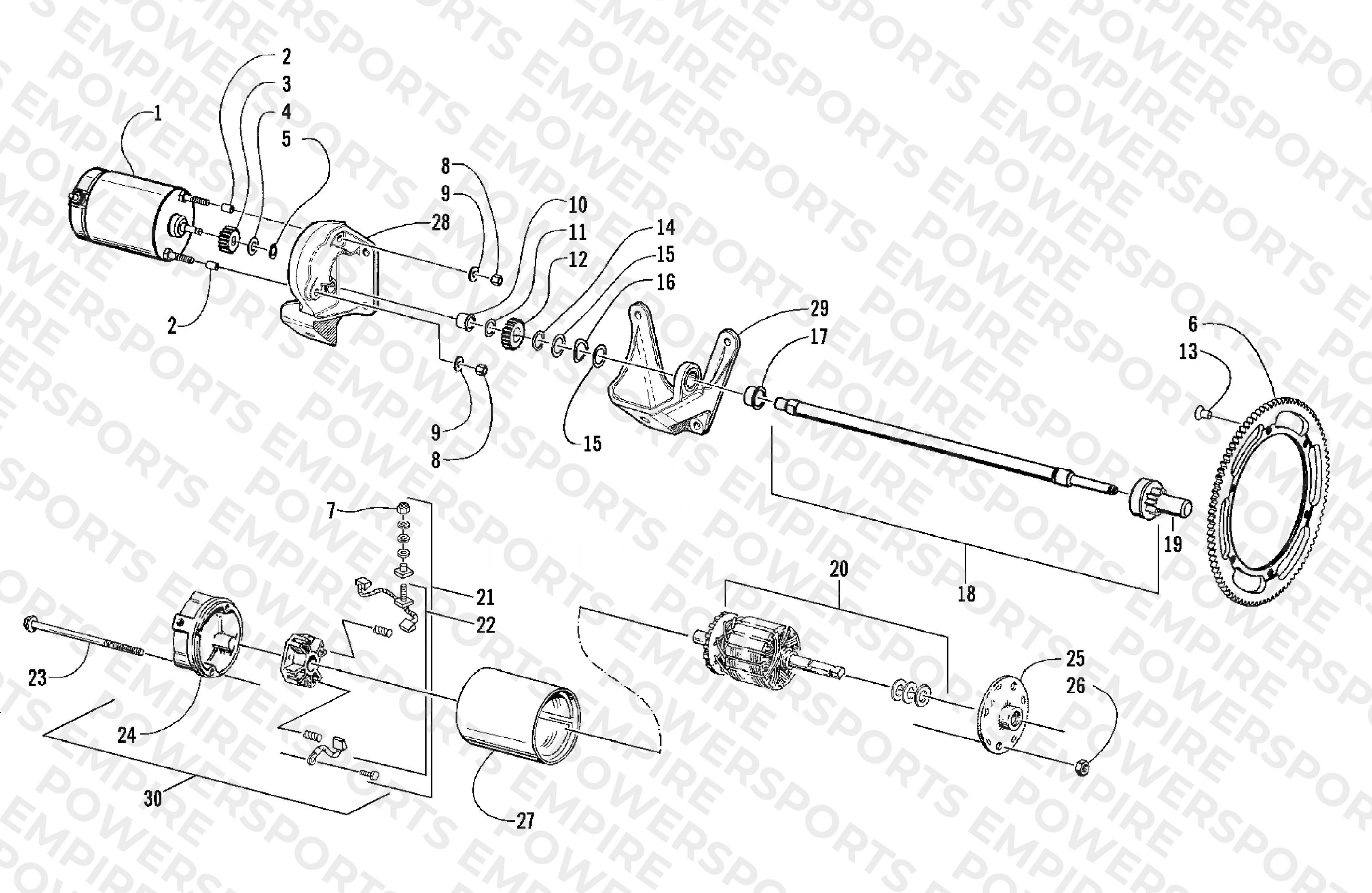 ELECTRIC START - STARTER MOTOR ASSEMBLY