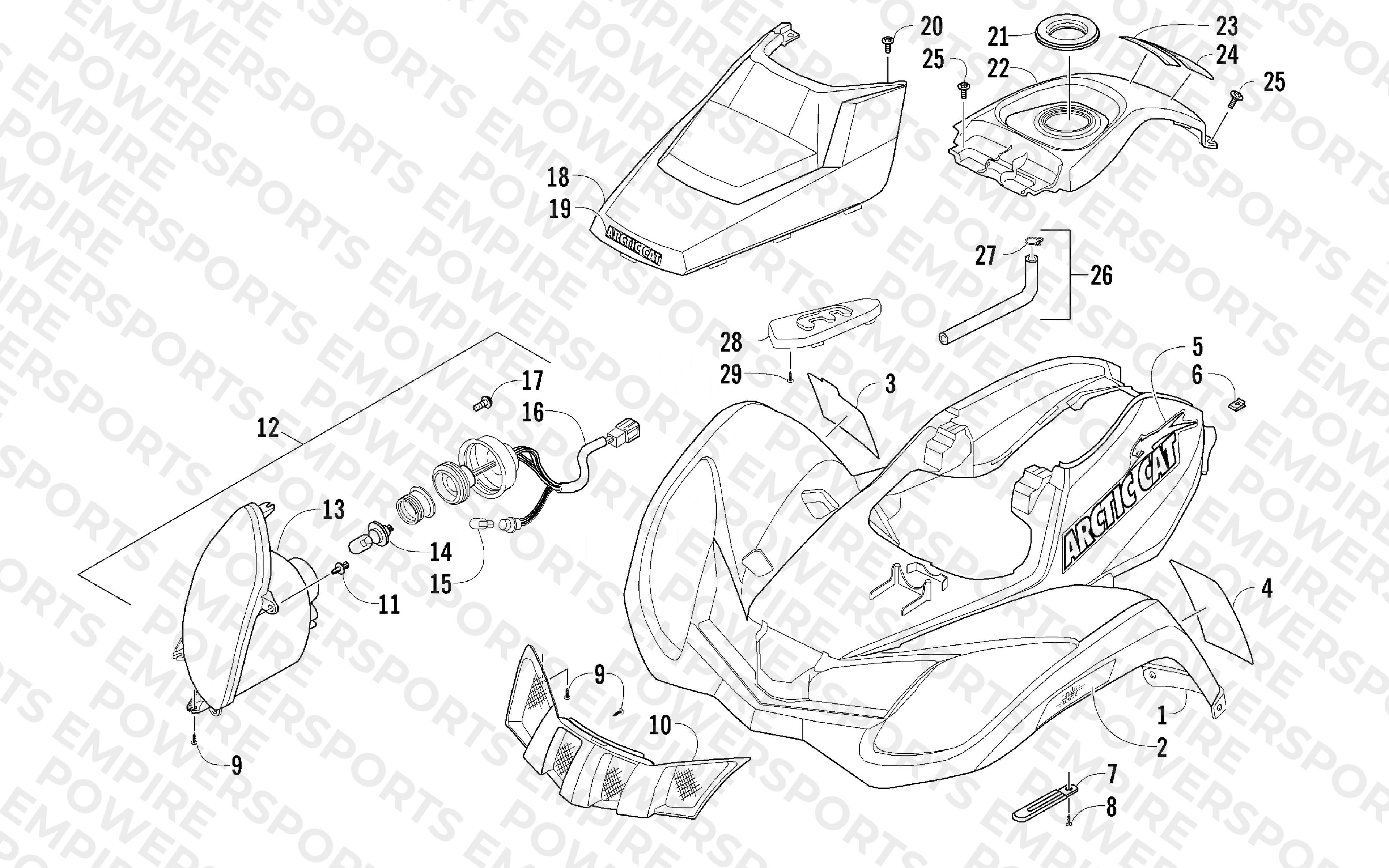 FRONT BODY AND HEADLIGHT ASSEMBLY