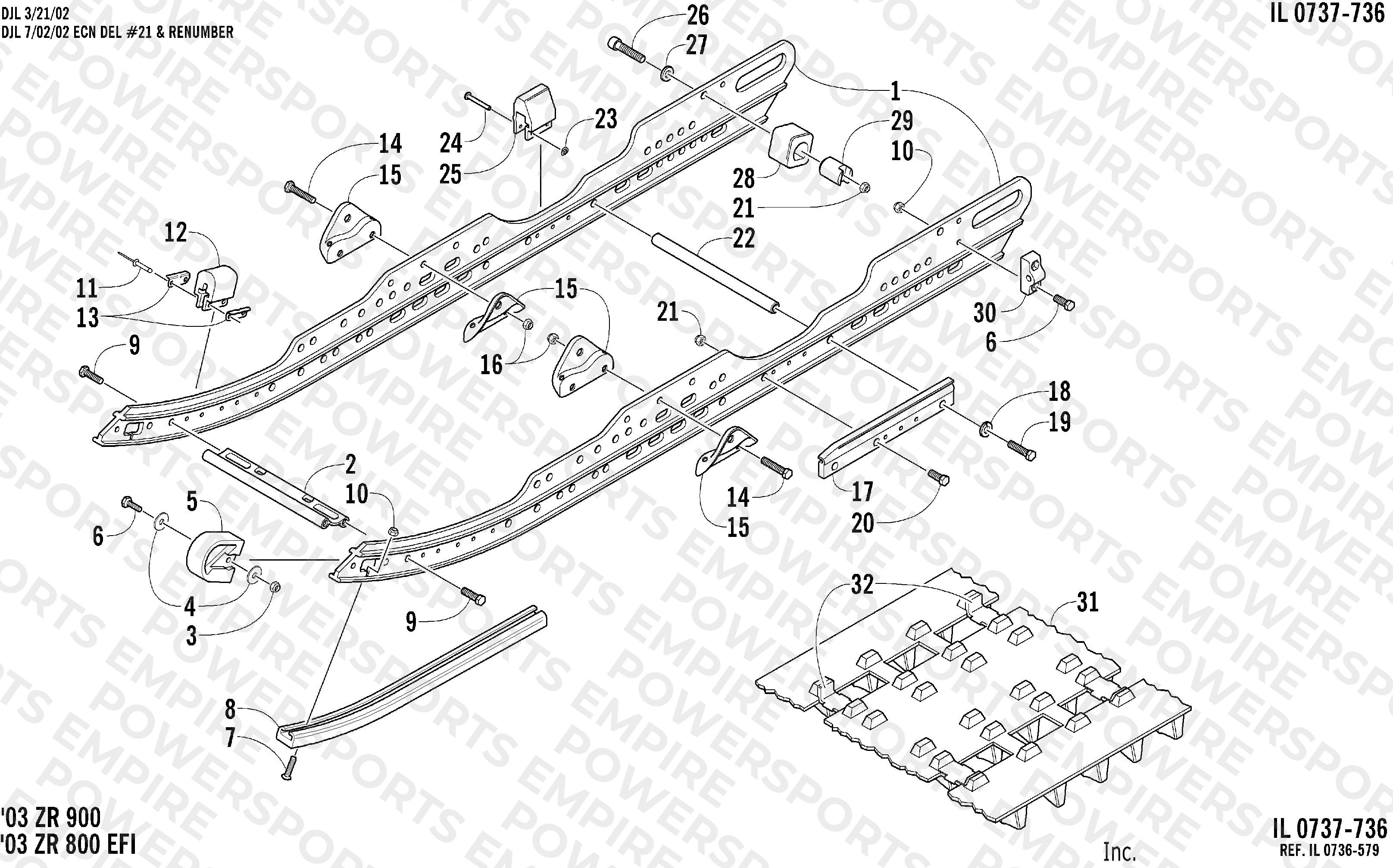 SLIDE RAIL AND TRACK ASSEMBLY