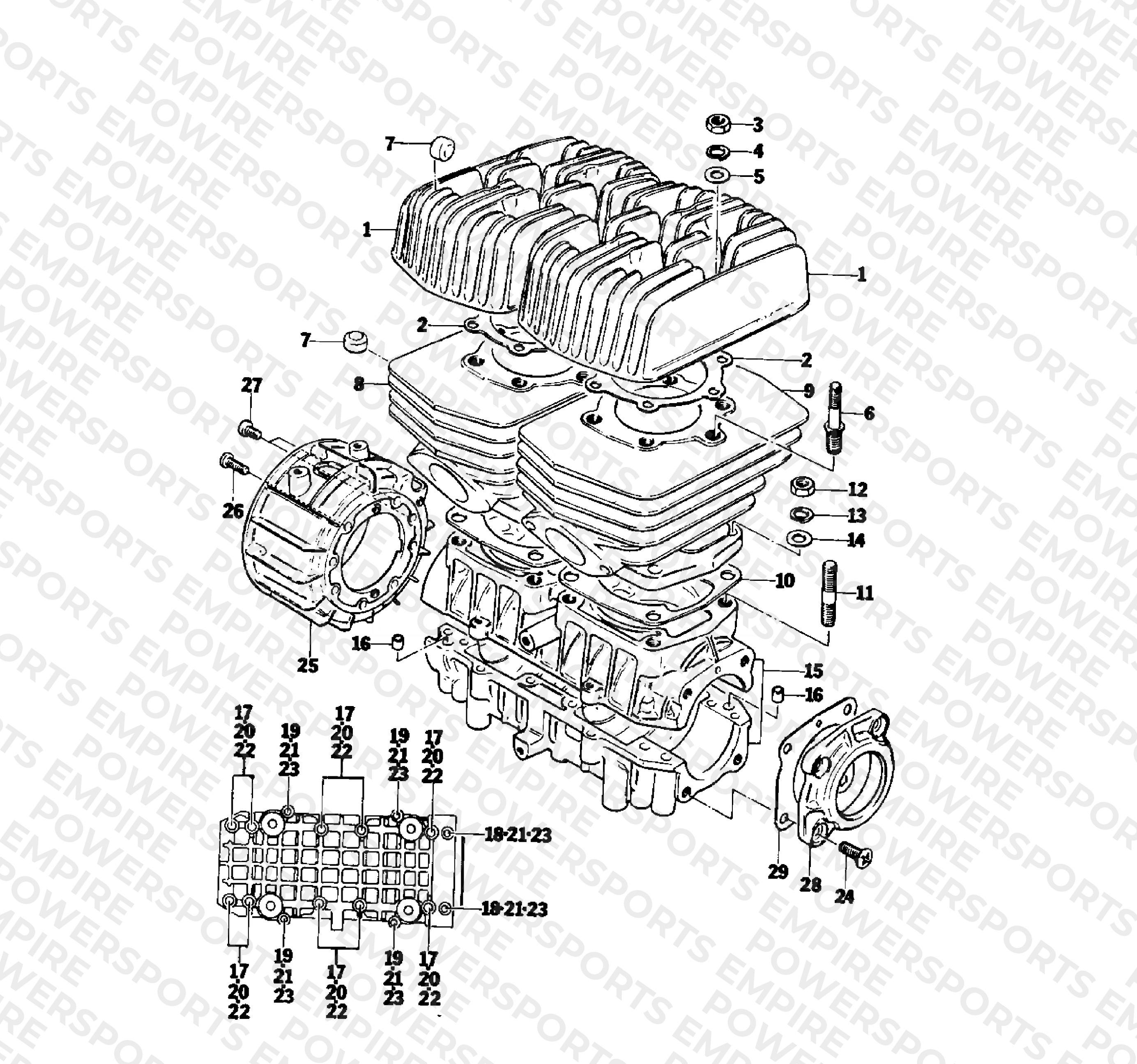CRANKCASE AND CYLINDER